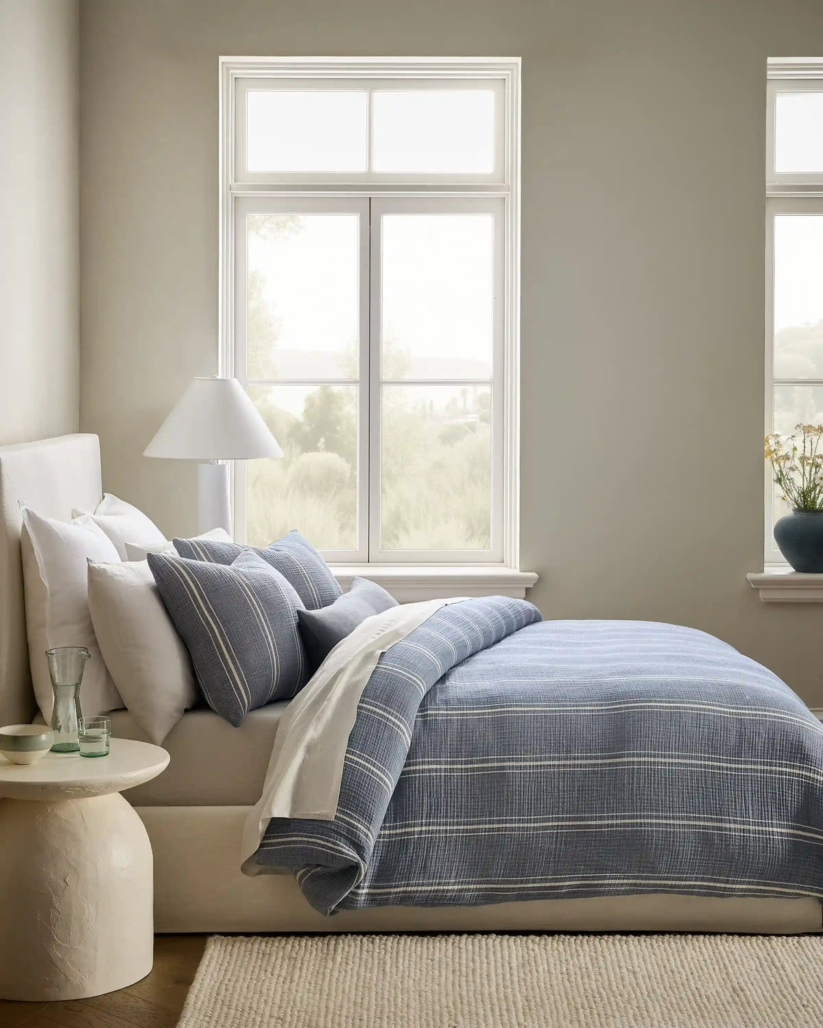 Organic Cotton Gauze Stripe Sham Set