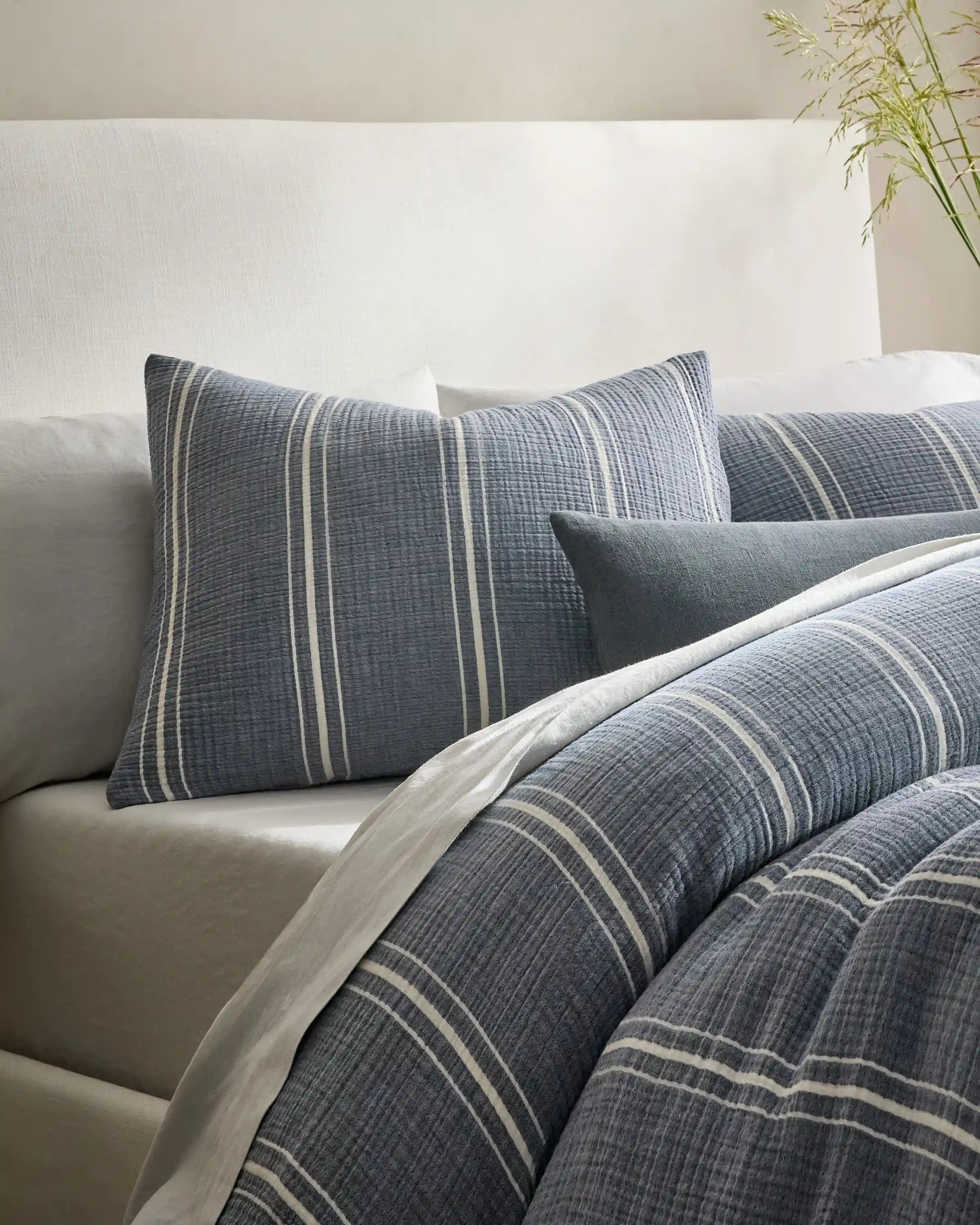 Organic Cotton Gauze Stripe Sham Set