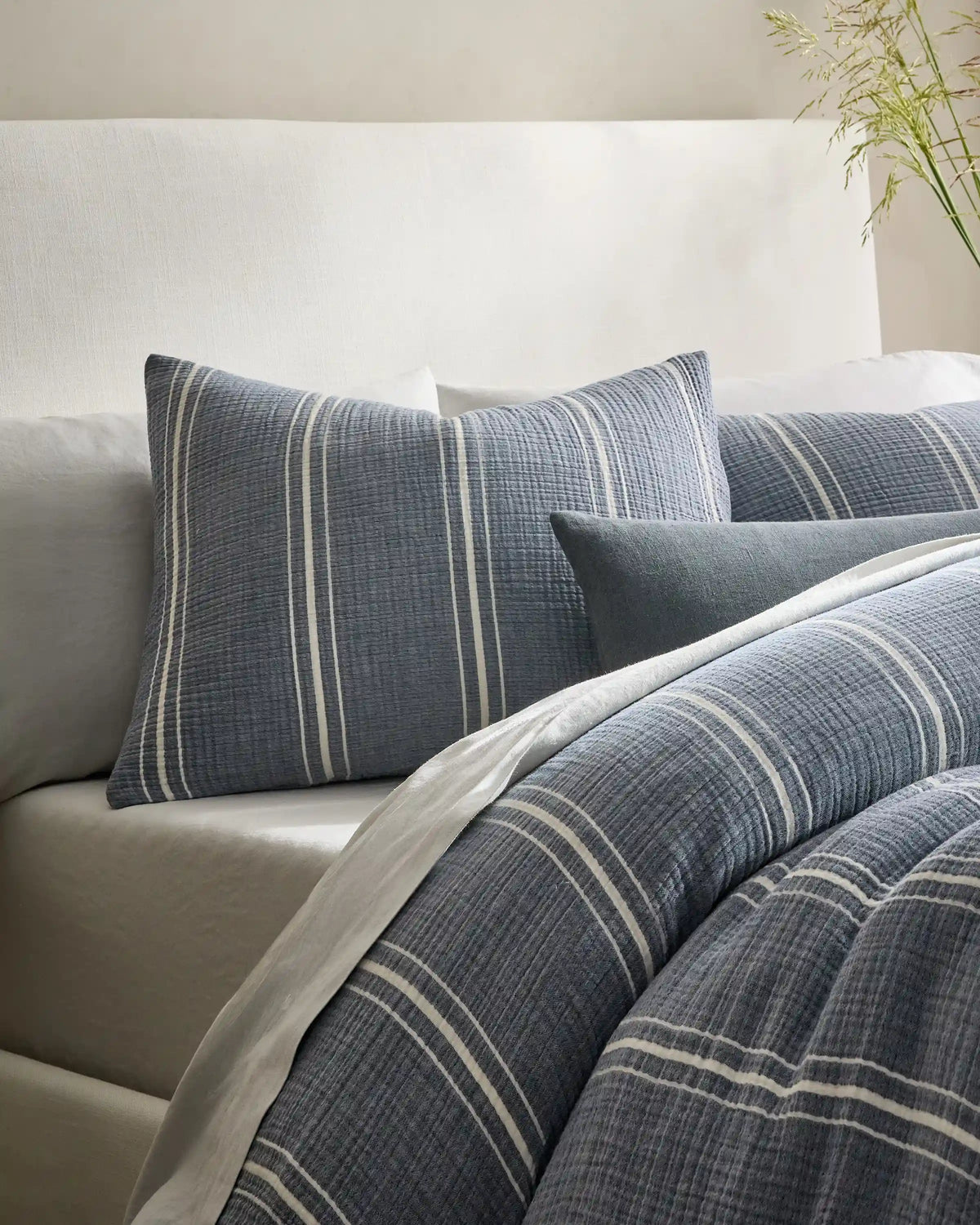 Organic Cotton Gauze Stripe Duvet Cover Set