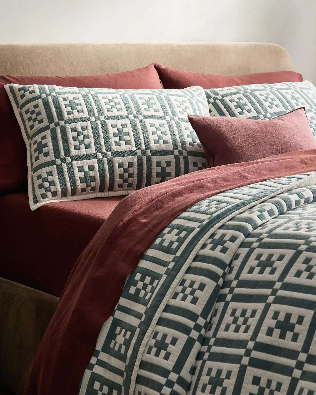 Organic Cotton Jacquard Geo Sham Set
