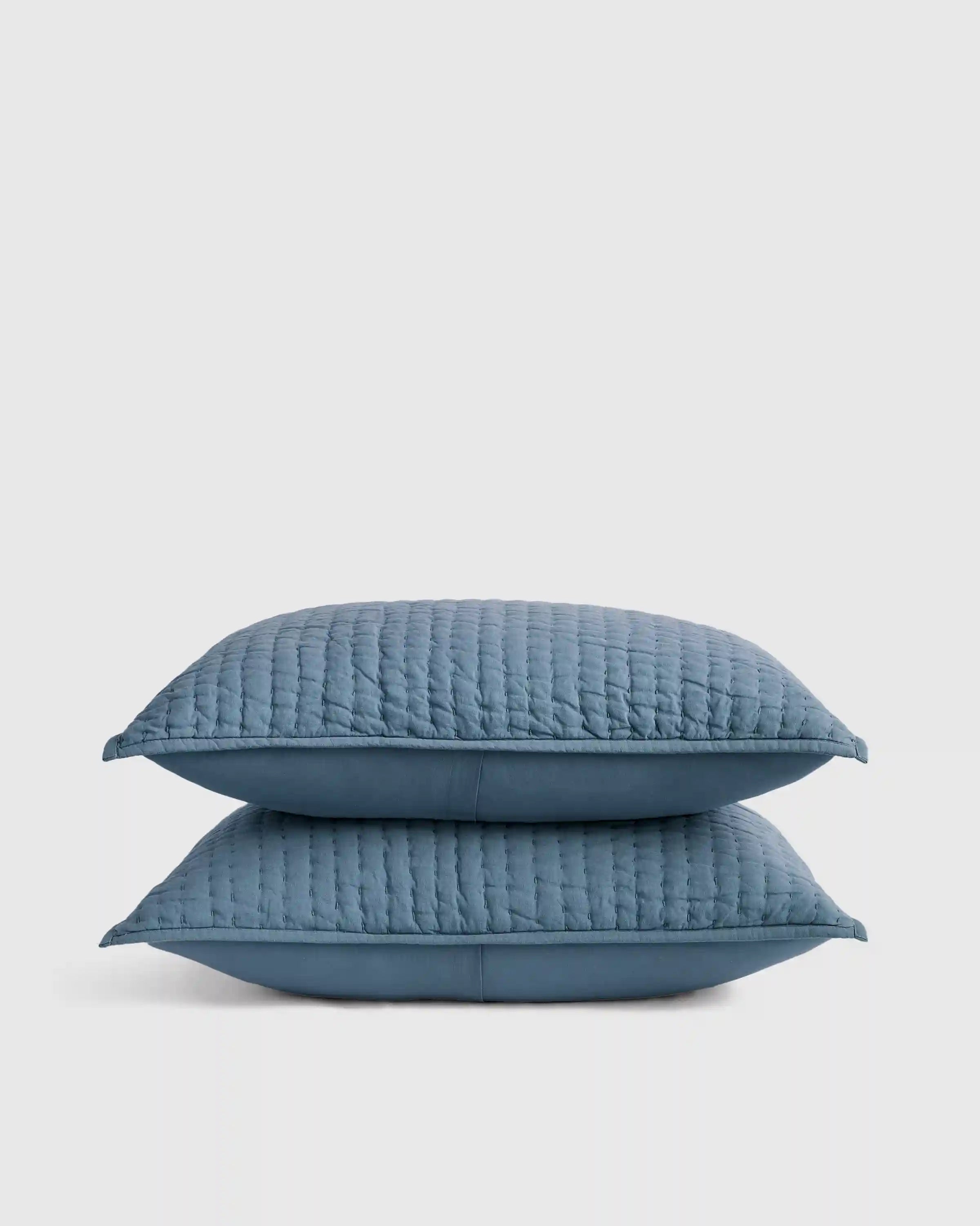 European Linen Cotton Stitch Sham Set