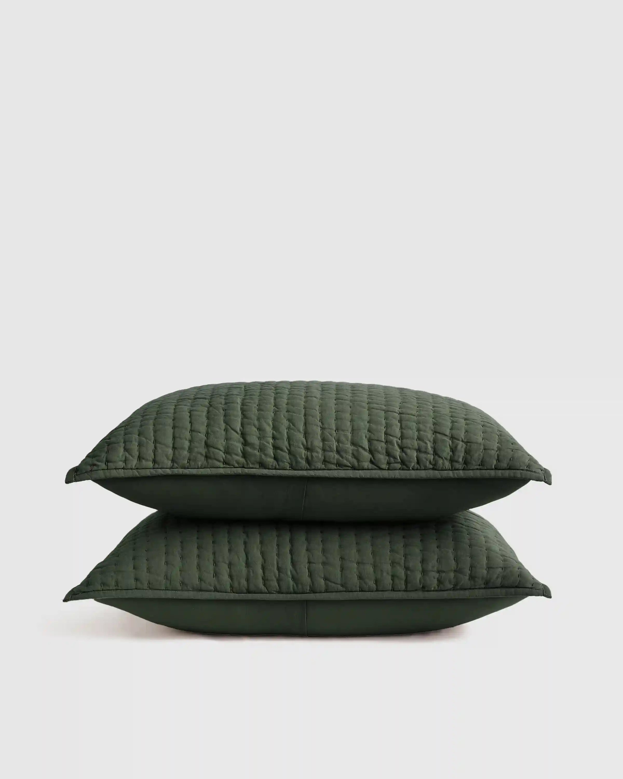 European Linen Cotton Stitch Sham Set