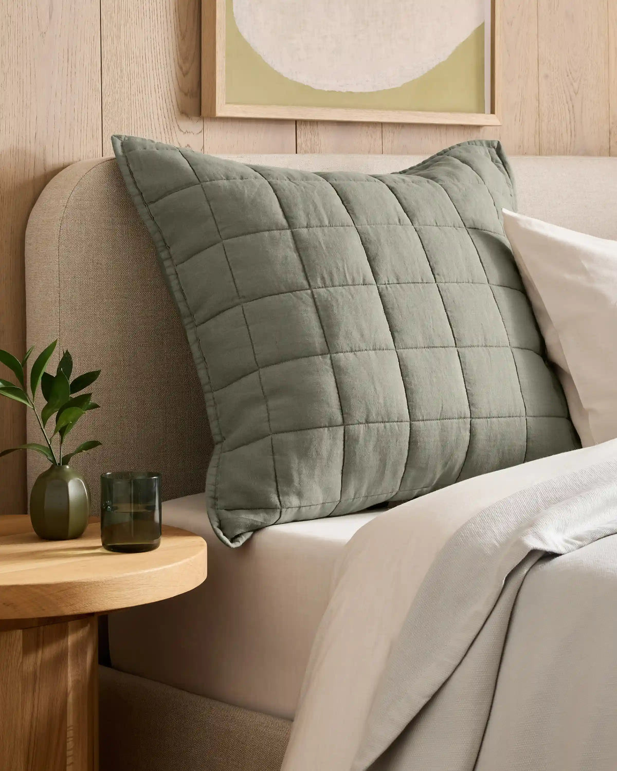 European Linen Box Quilted Euro Sham