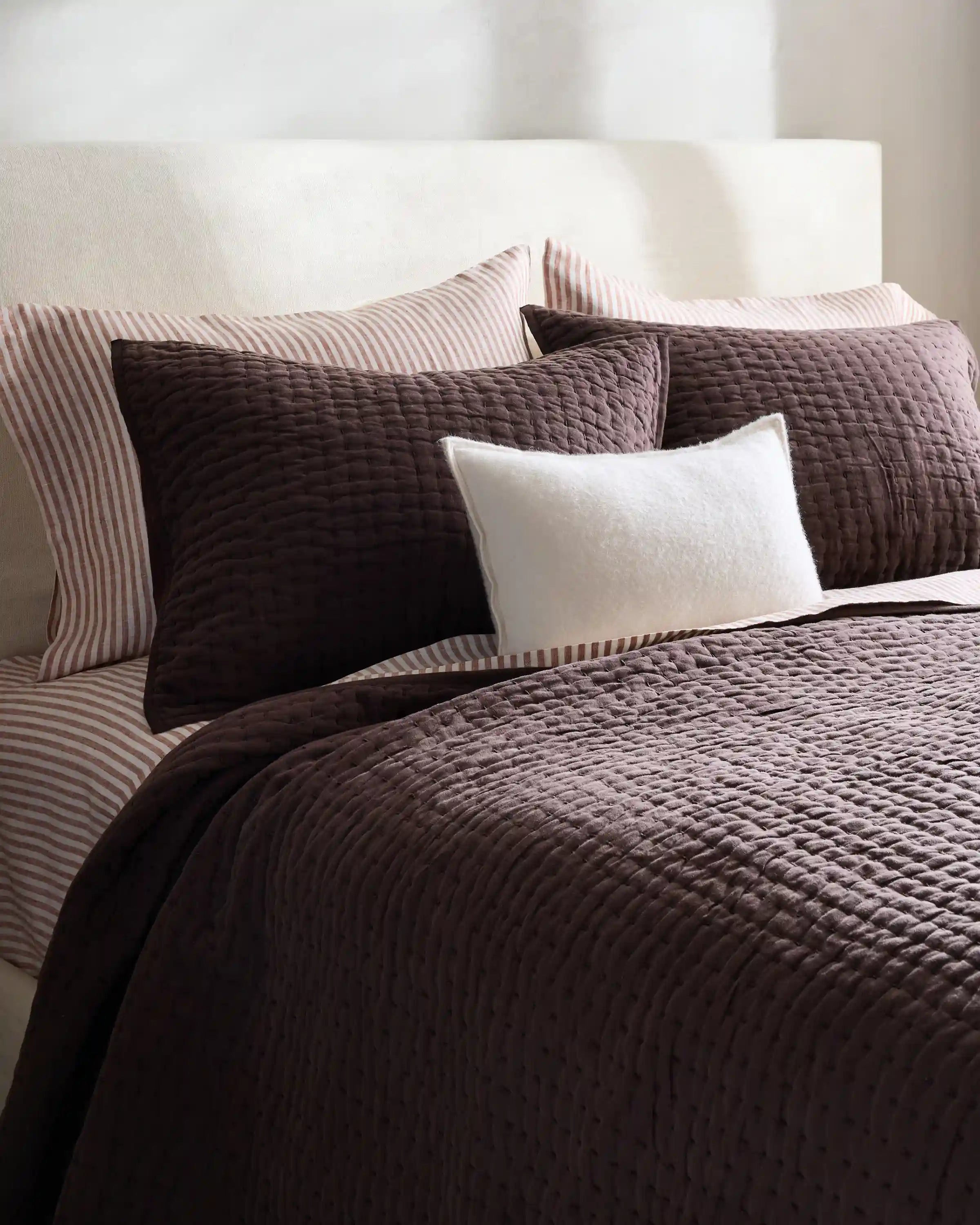 European Linen Cotton Stitch Sham Set