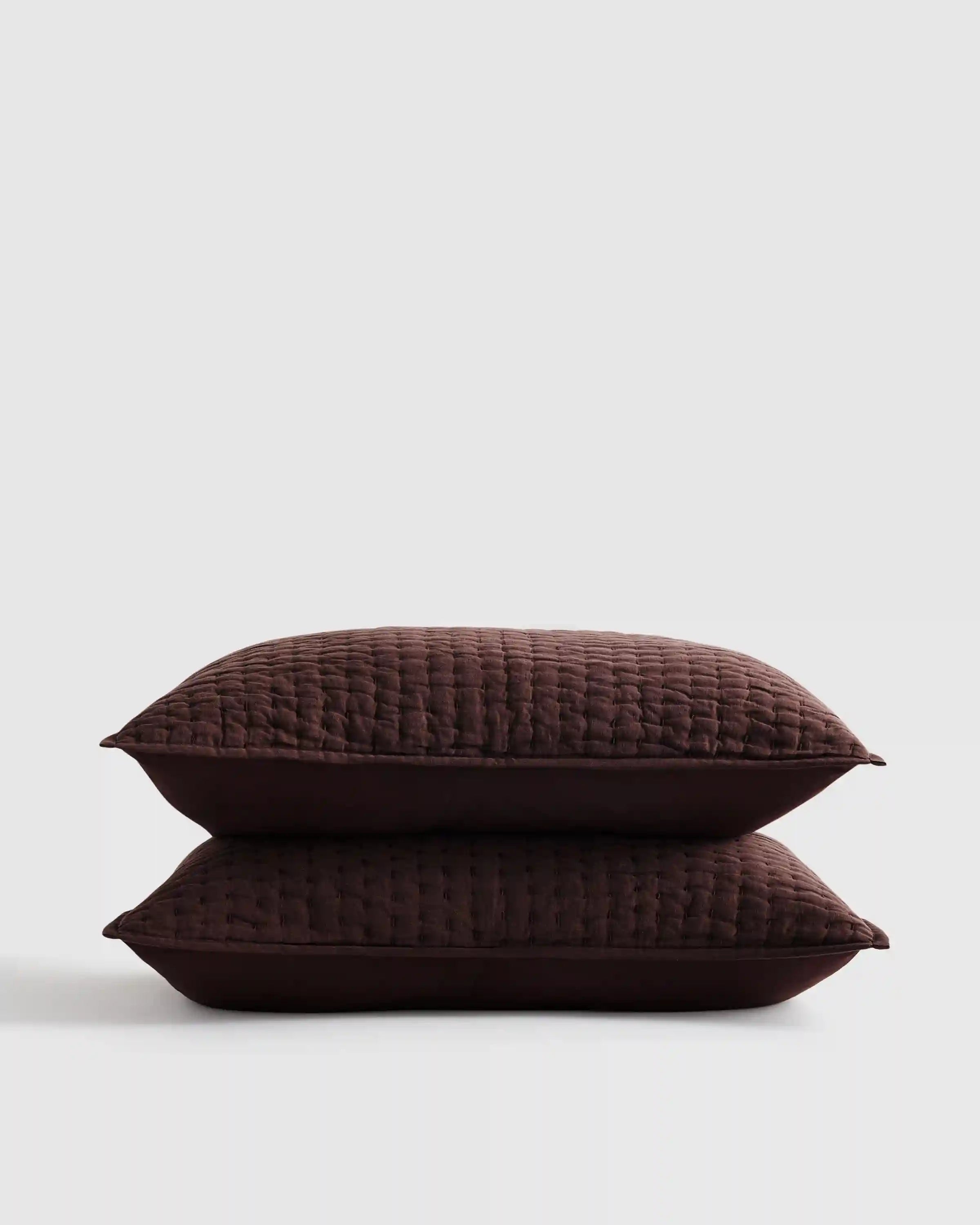 European Linen Cotton Stitch Sham Set