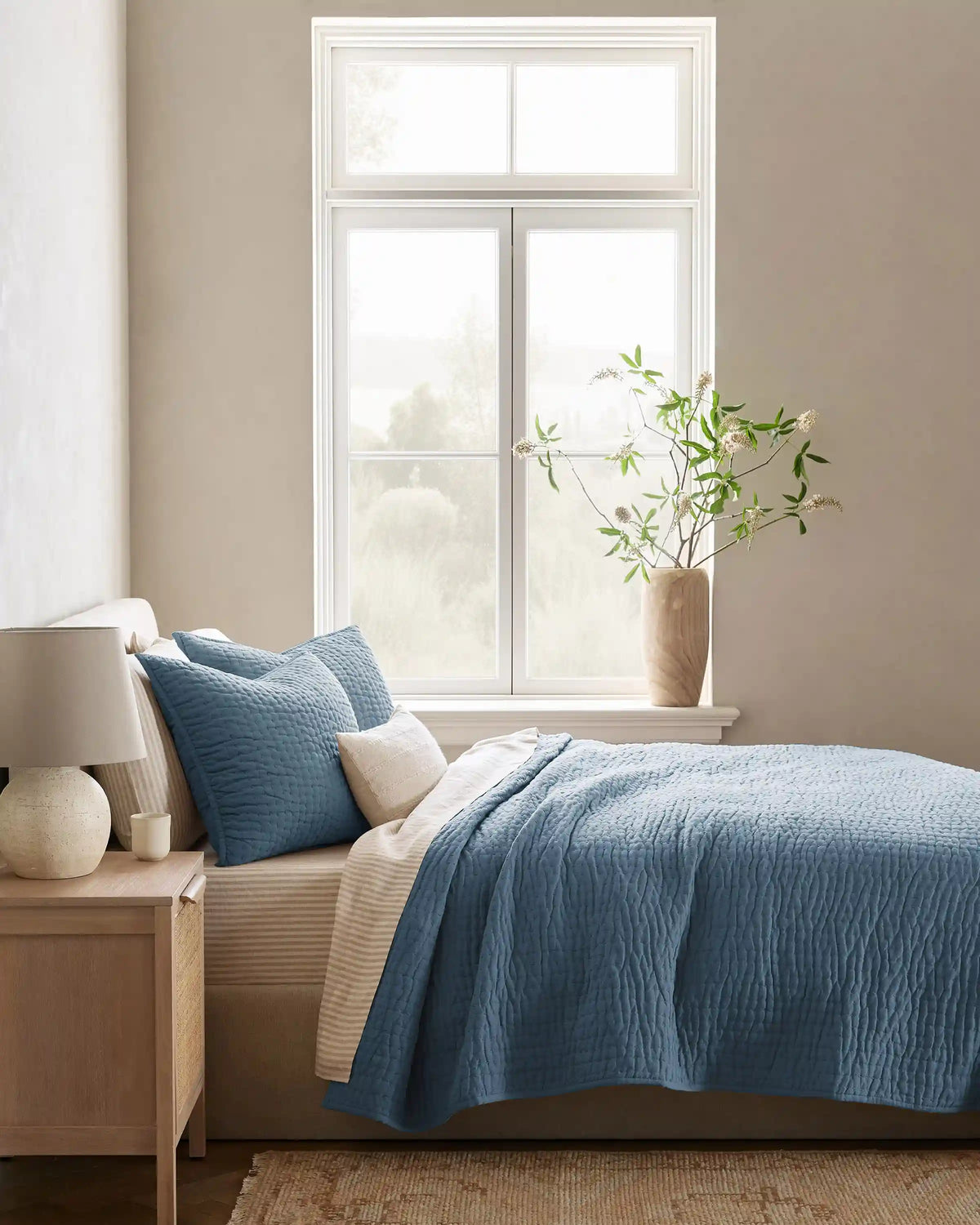European Linen Cotton Stitch Quilt Set