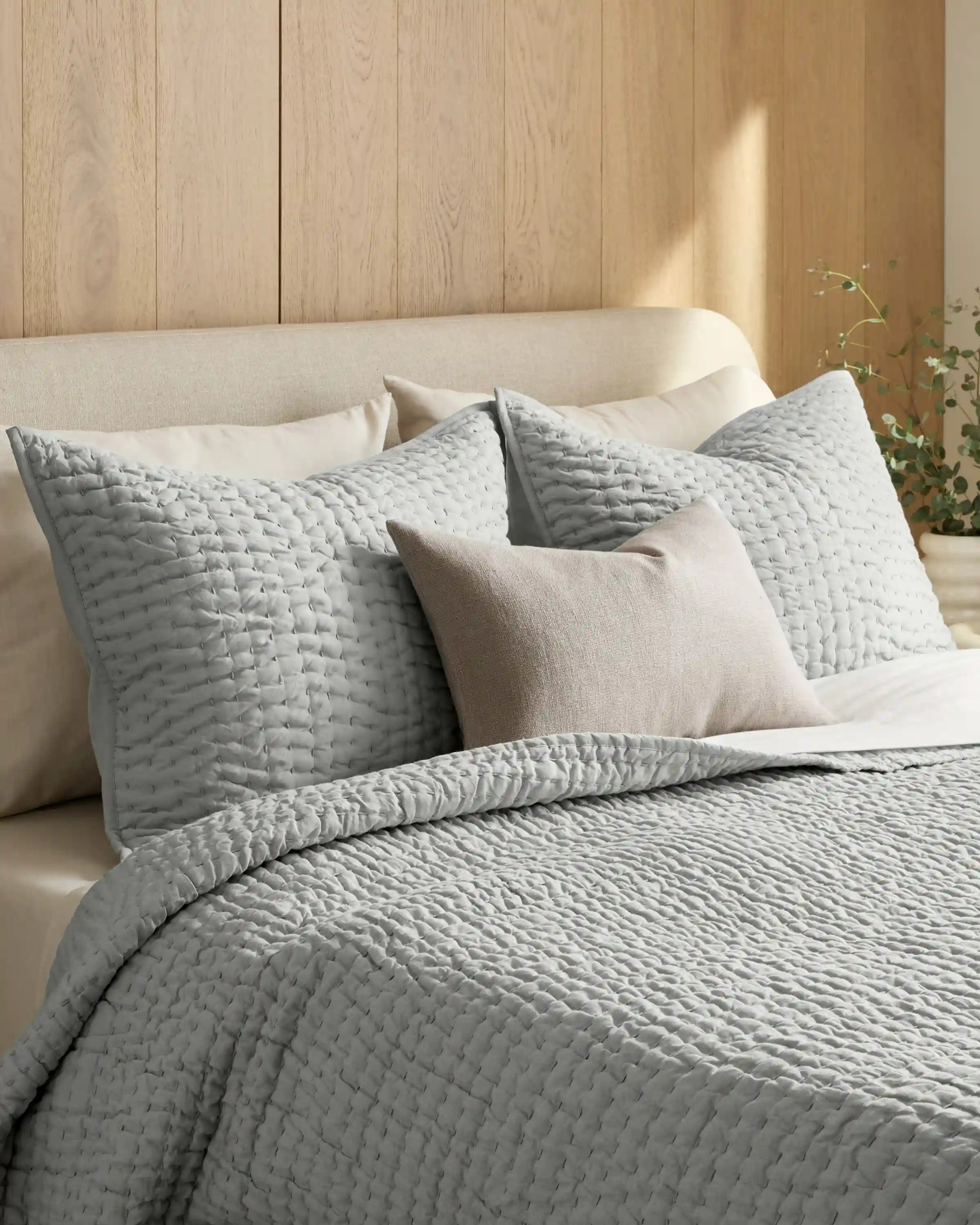 European Linen Cotton Stitch Quilt Set