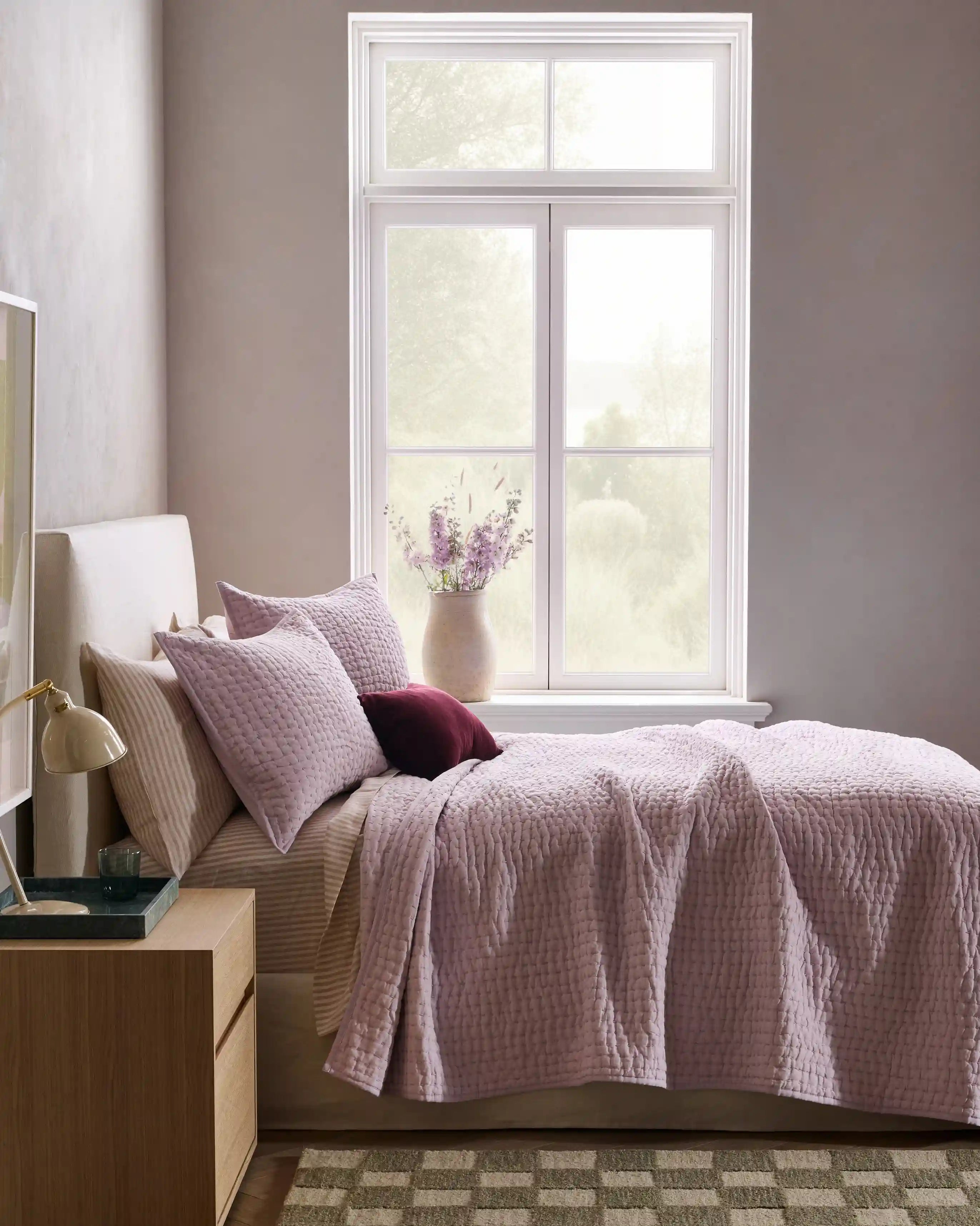 European Linen Cotton Stitch Quilt Set