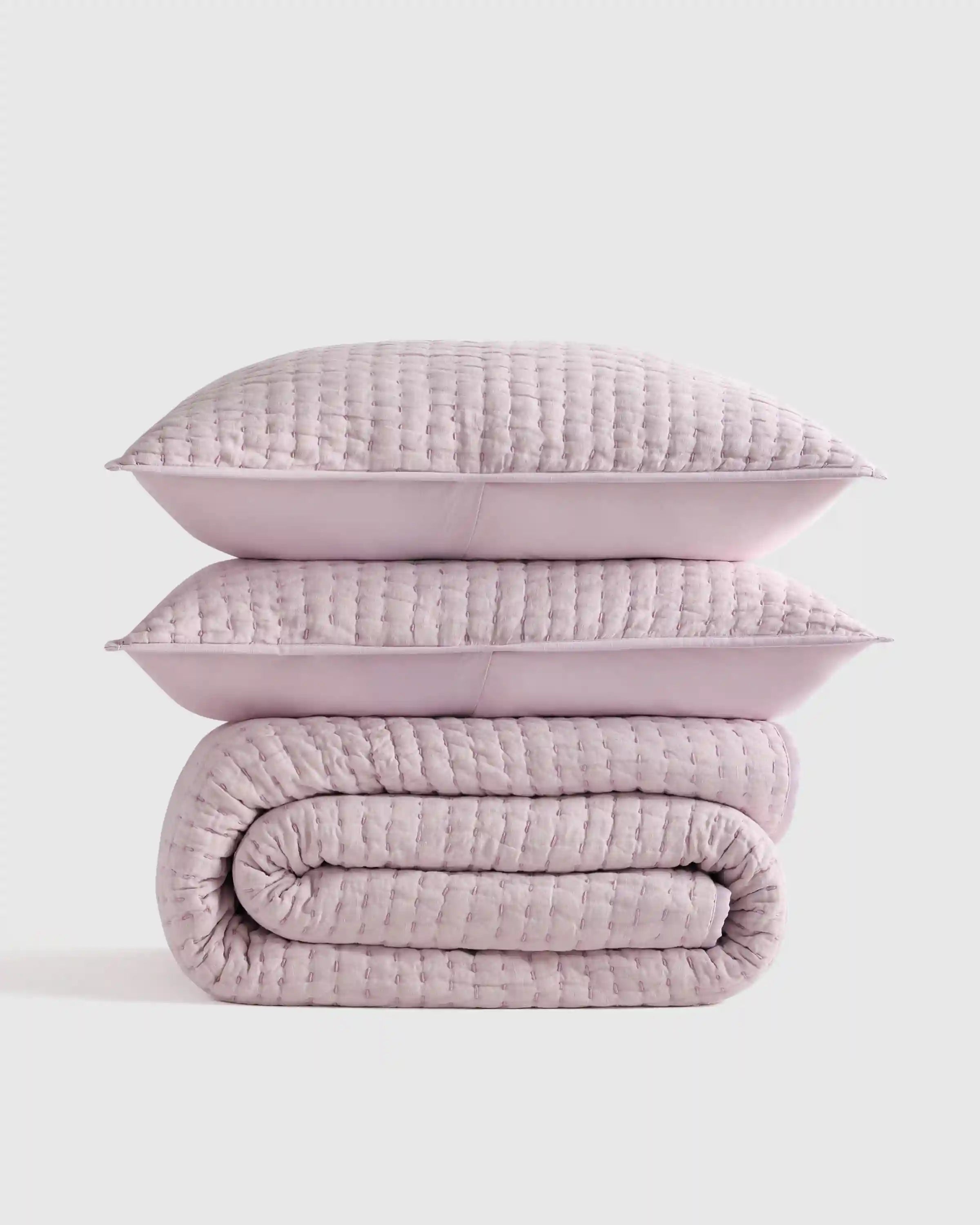 European Linen Cotton Stitch Quilt Set