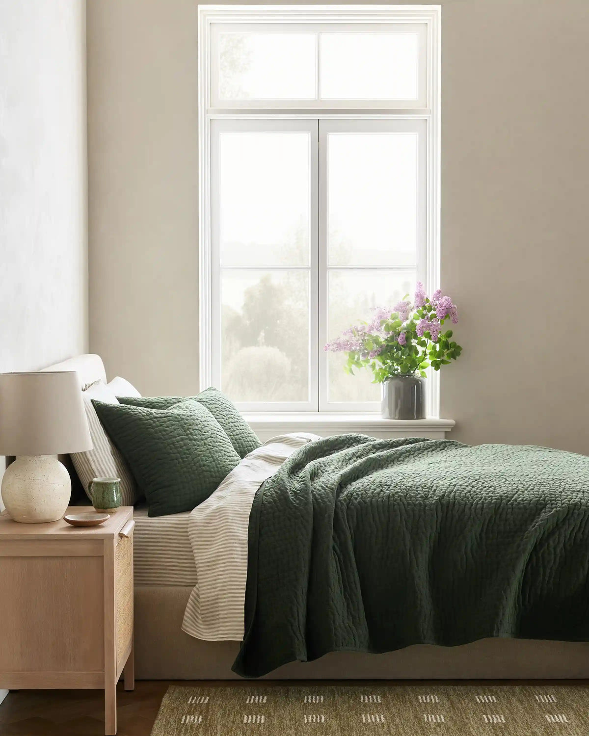 European Linen Cotton Stitch Quilt Set