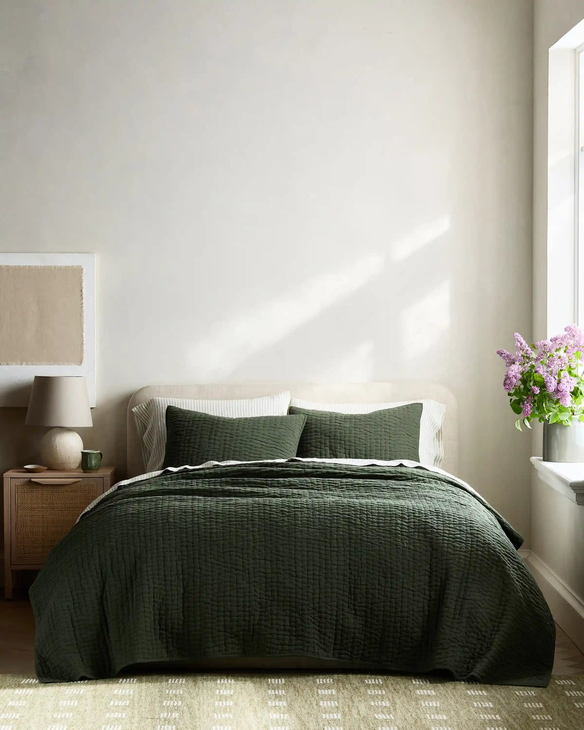European Linen Cotton Stitch Quilt Set