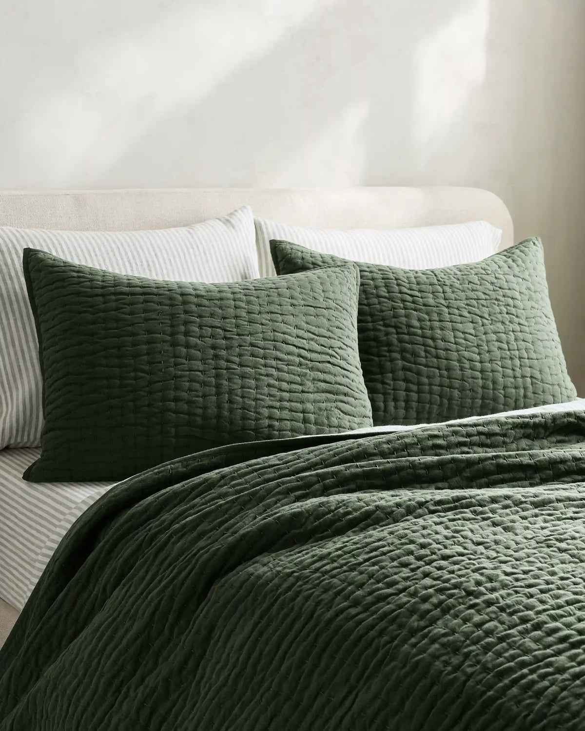 European Linen Cotton Stitch Quilt Set