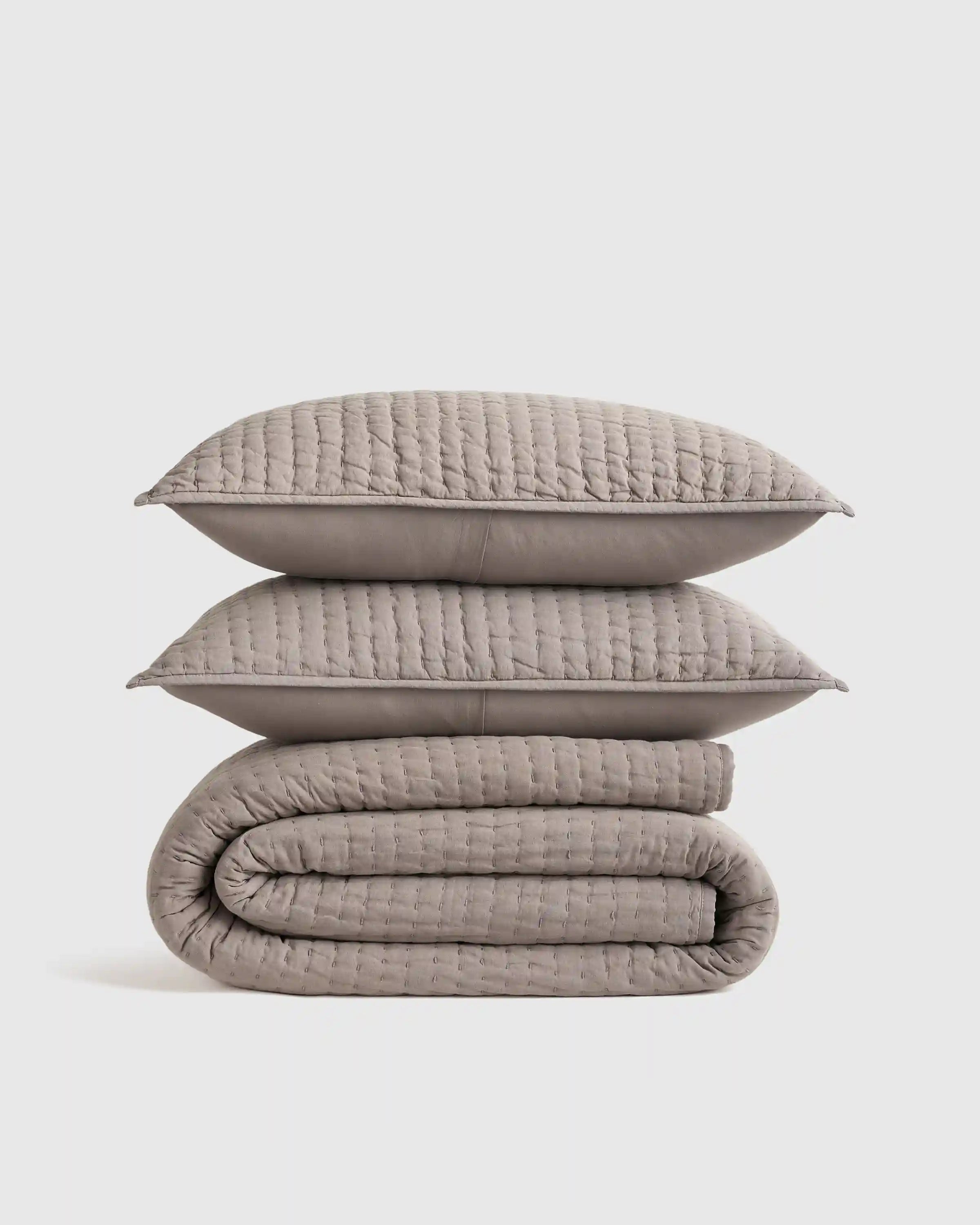 European Linen Cotton Stitch Quilt Set