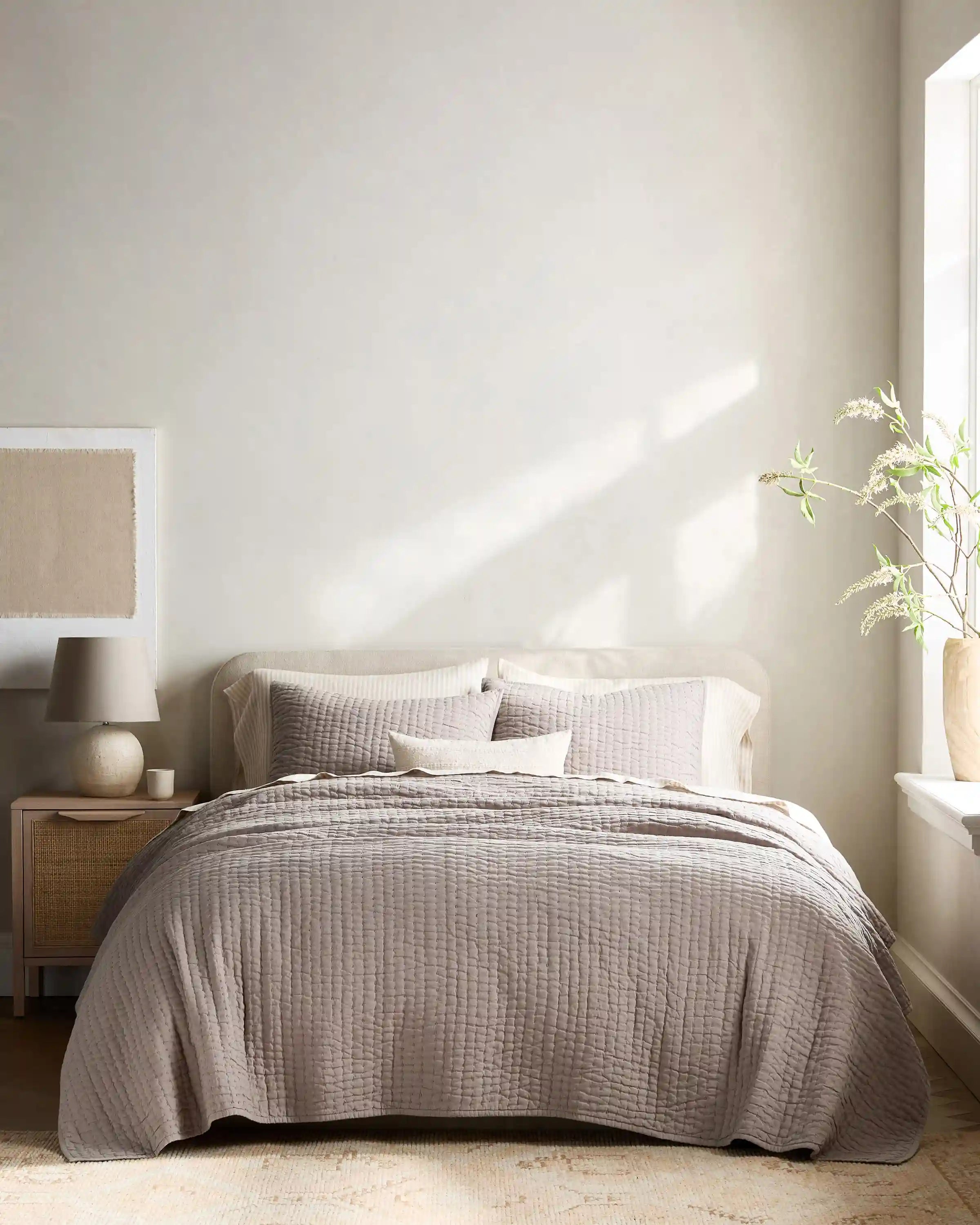 European Linen Cotton Stitch Sham Set