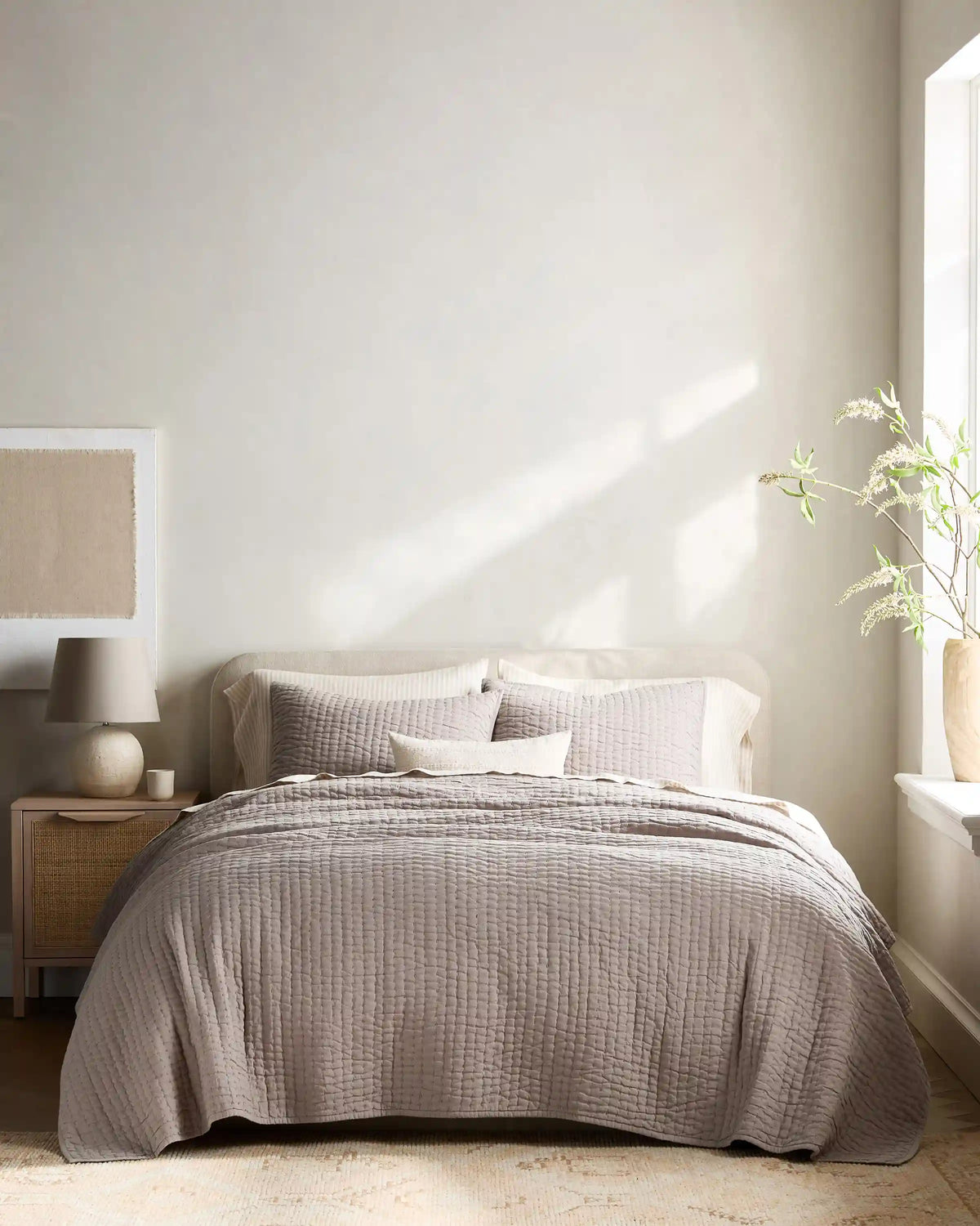 European Linen Cotton Stitch Quilt Set