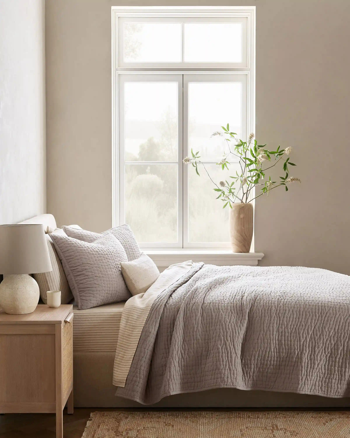 European Linen Cotton Stitch Quilt