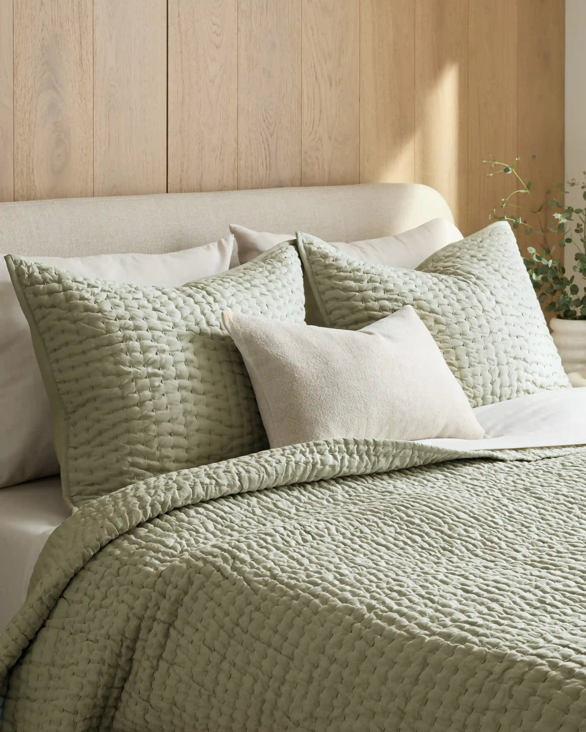 European Linen Cotton Stitch Quilt Set