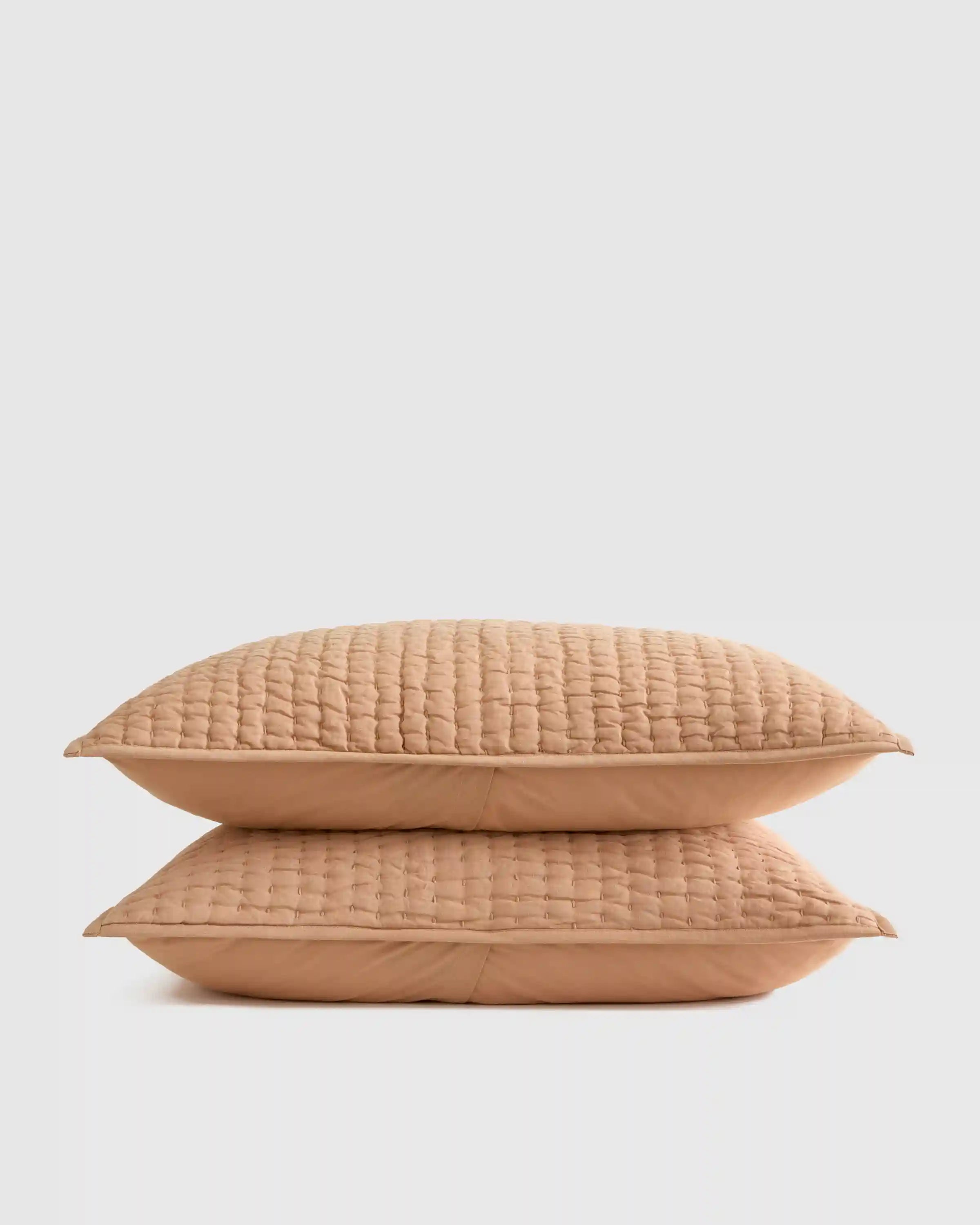 European Linen Cotton Stitch Sham Set