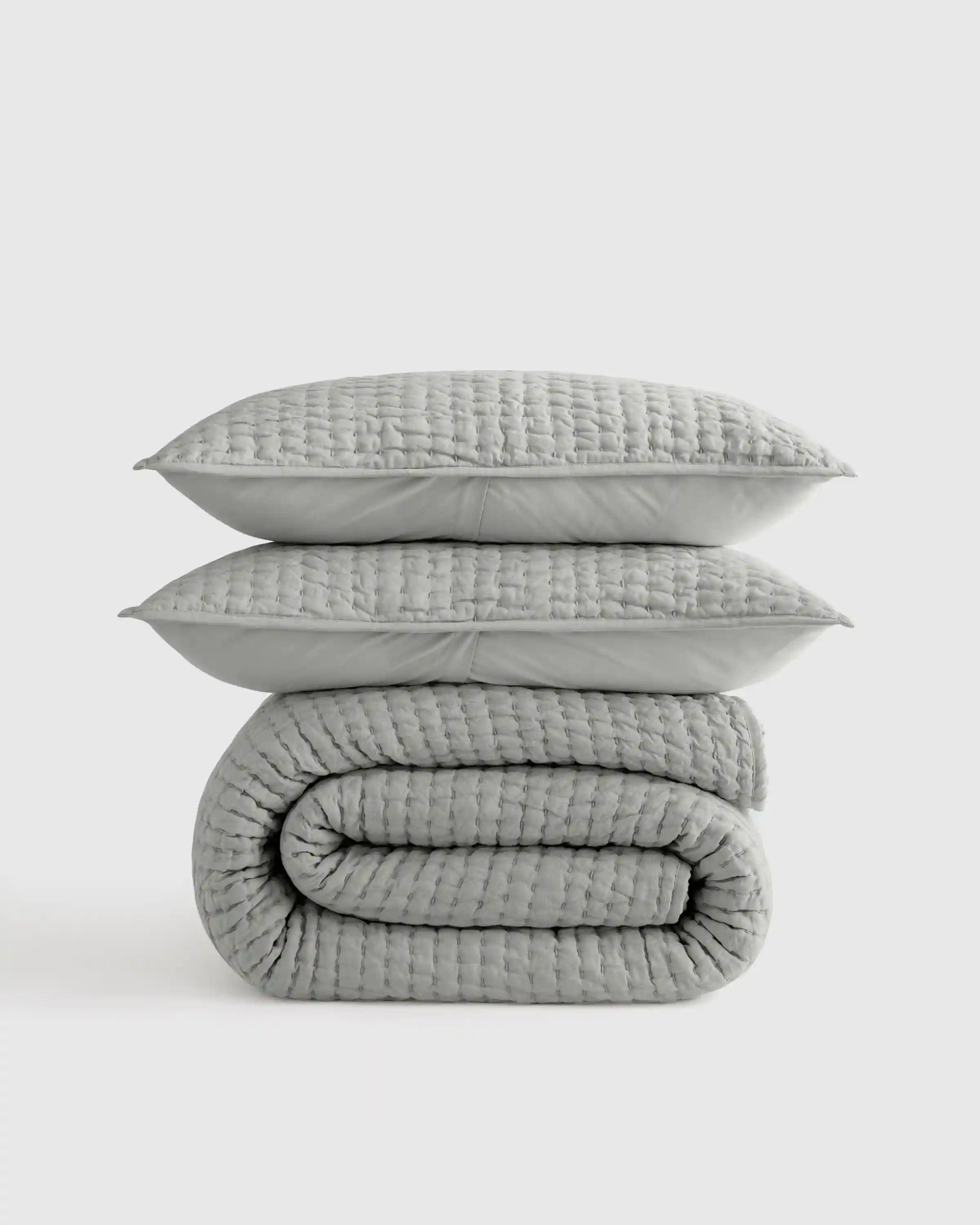 European Linen Cotton Stitch Quilt Set