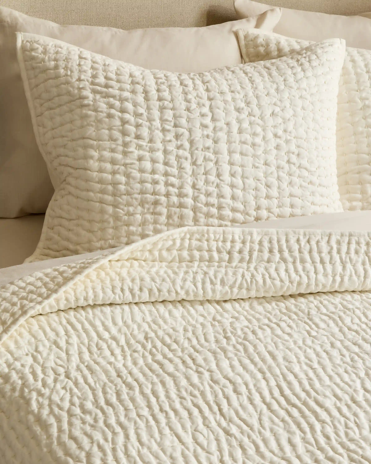 European Linen Cotton Stitch Quilt Set