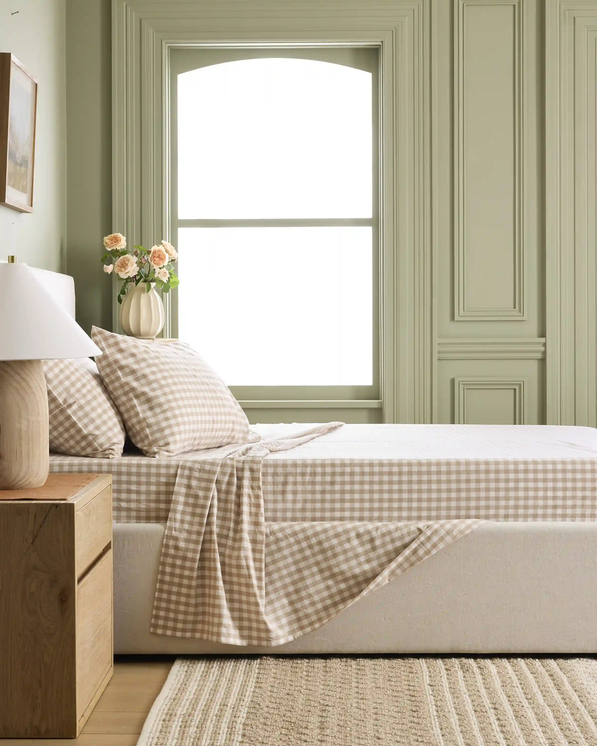 Organic Crisp Percale Gingham Pillowcase Set