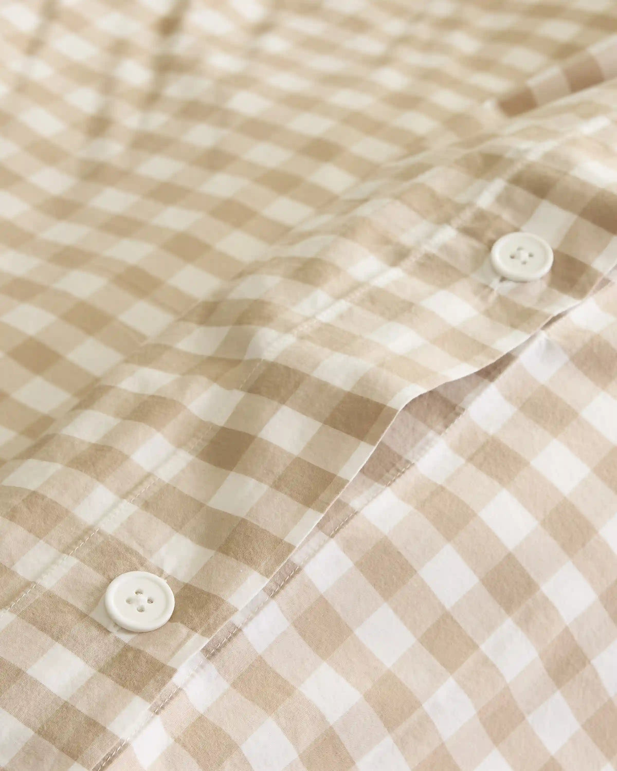 Organic Crisp Percale Gingham Duvet Cover Set