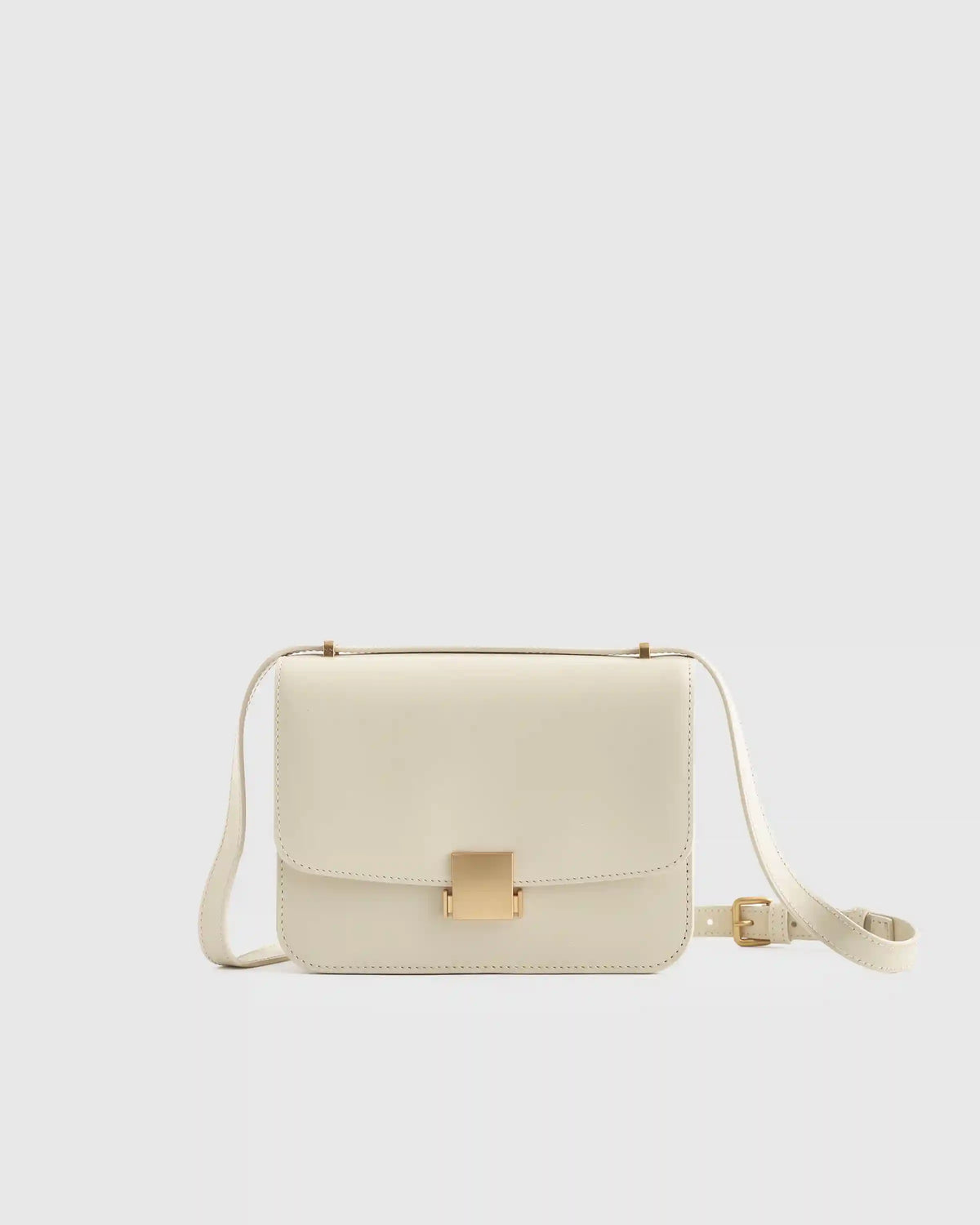 Italian Leather Box Shoulder Bag