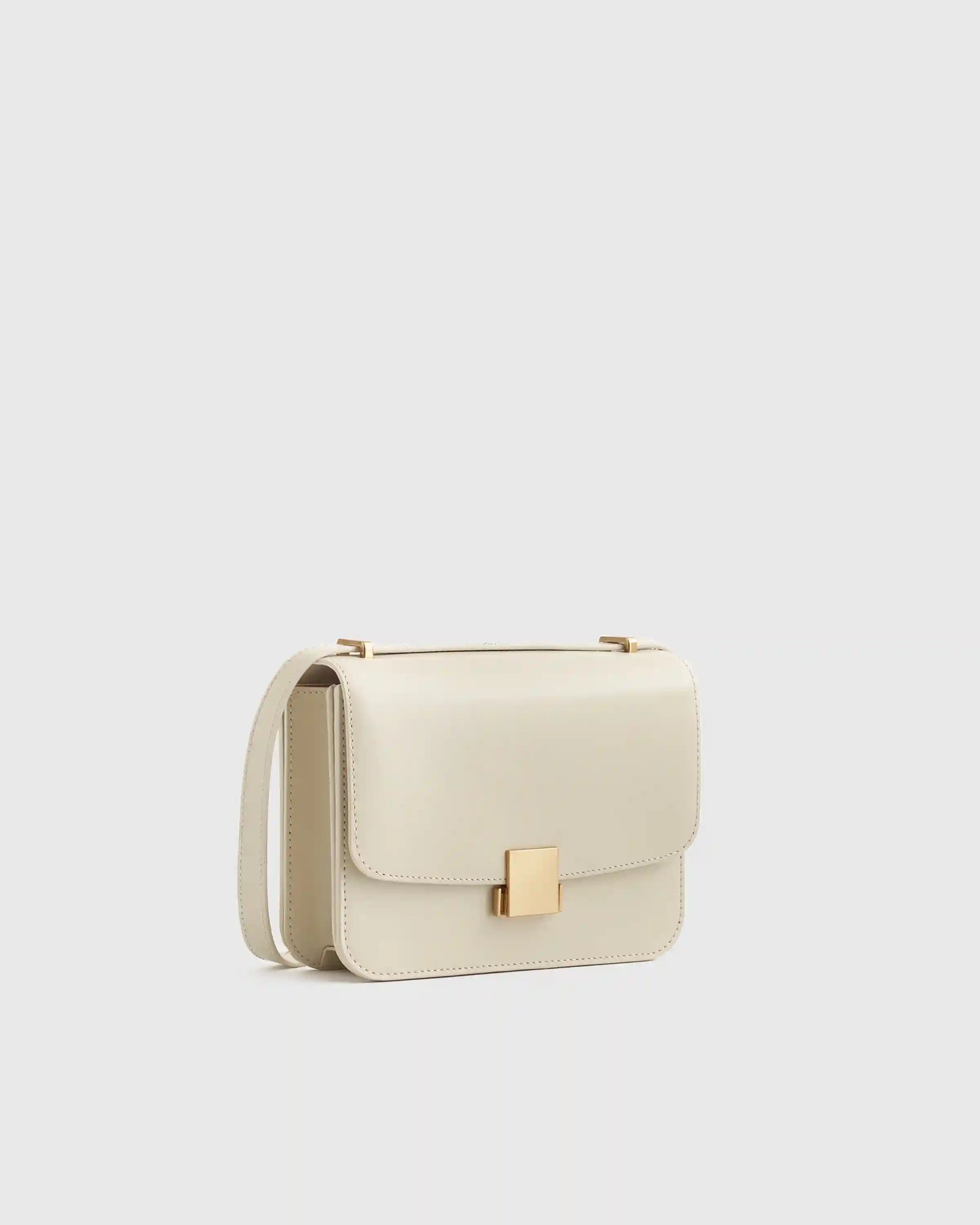 Italian Leather Box Shoulder Bag