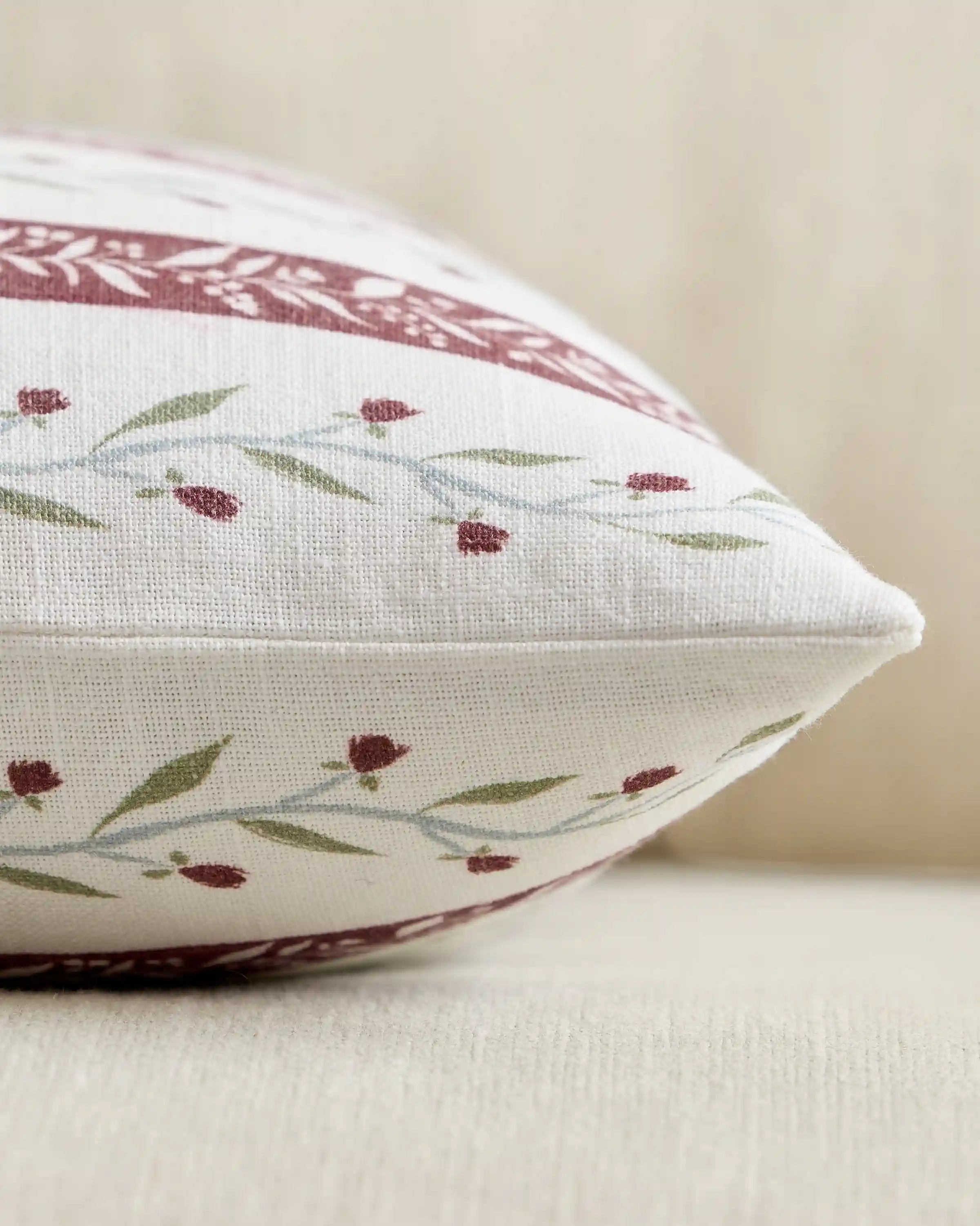 Floral Vine Cotton Pillow Cover