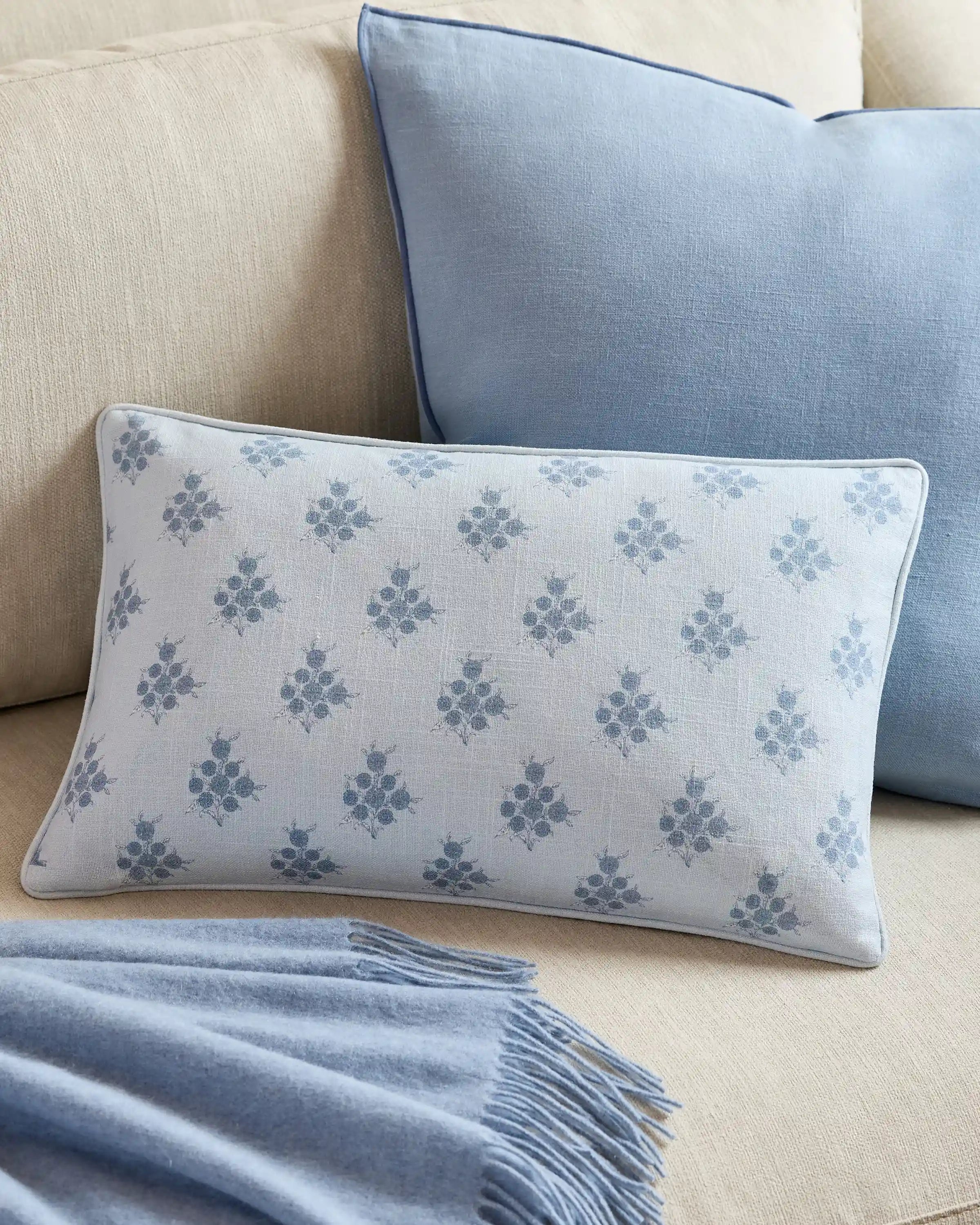 Piped Block Print Cotton Pillow Cover (Set of 2)
