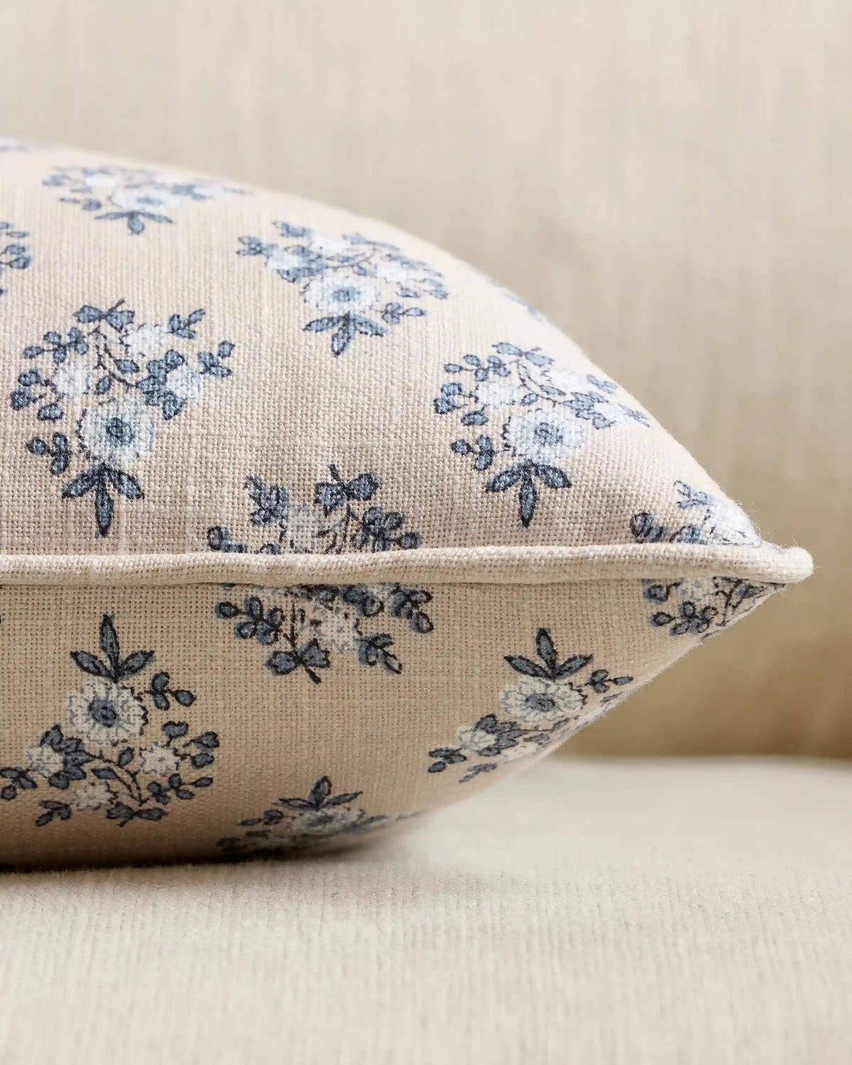 Piped Block Print Cotton Pillow Cover (Set of 2)