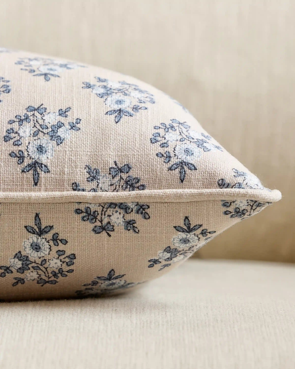 Piped Block Print Cotton Pillow Cover (Set of 2)