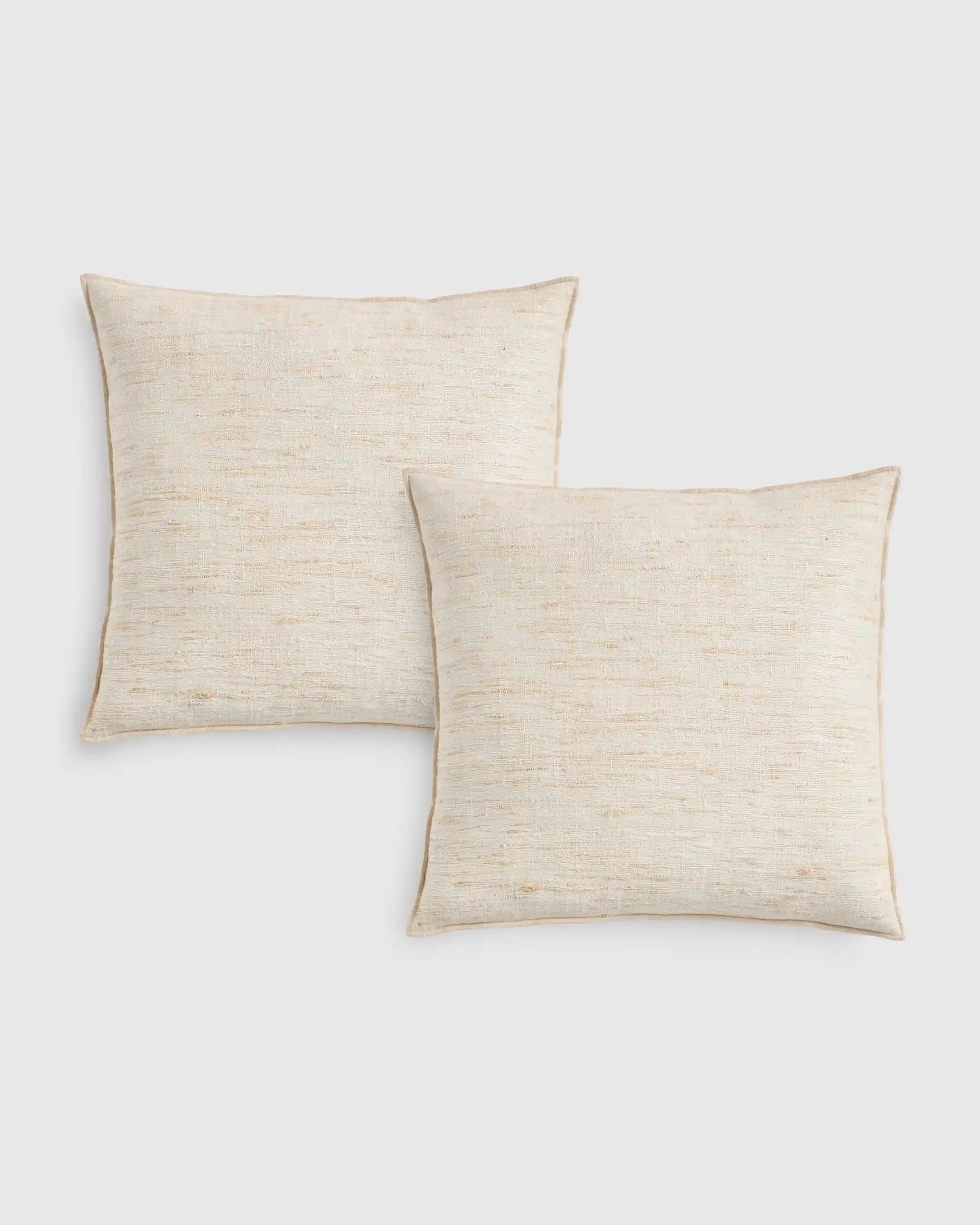 Raw Silk Textured Pillow Cover (Set of 2)