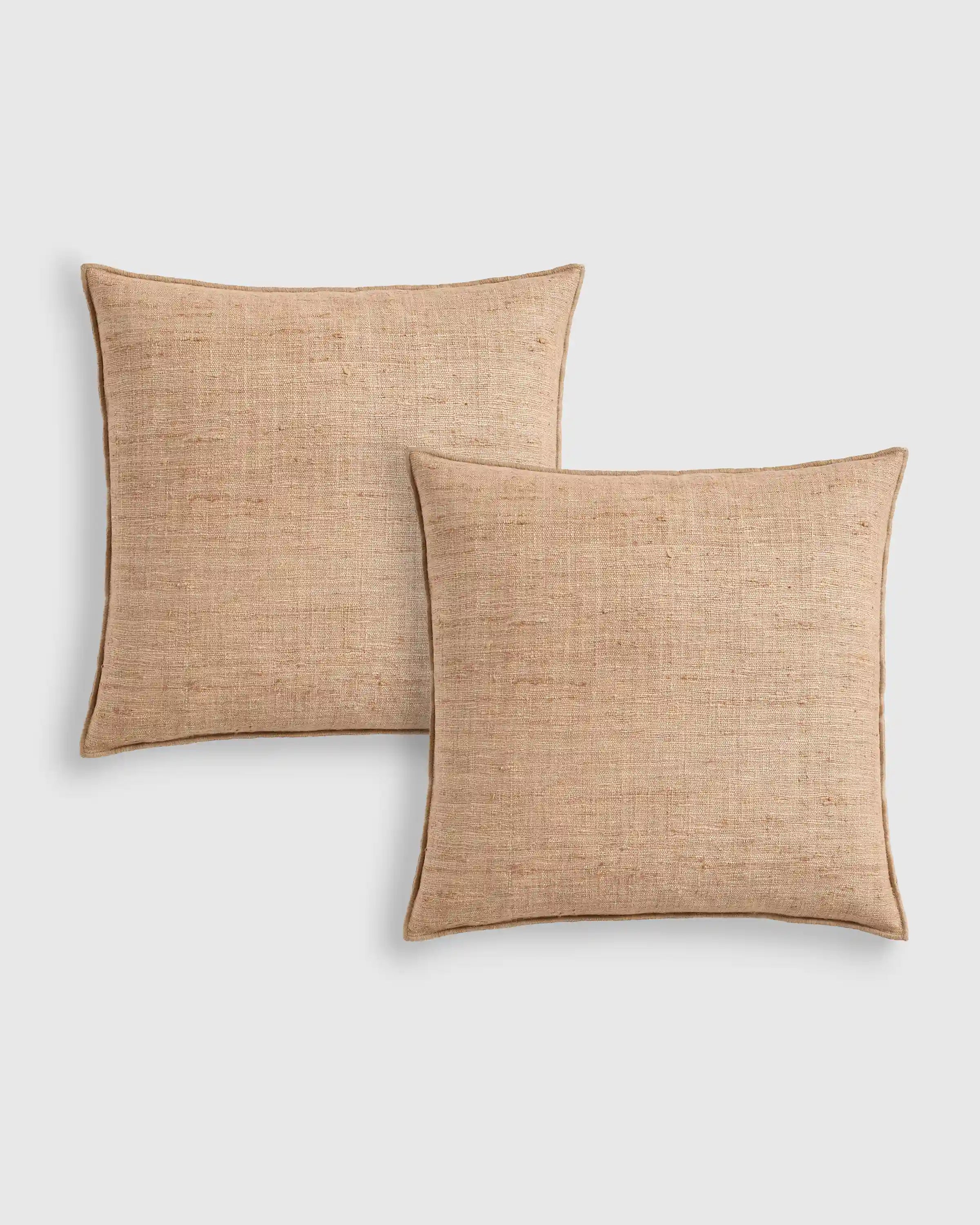 Raw Silk Textured Pillow Cover (Set of 2)