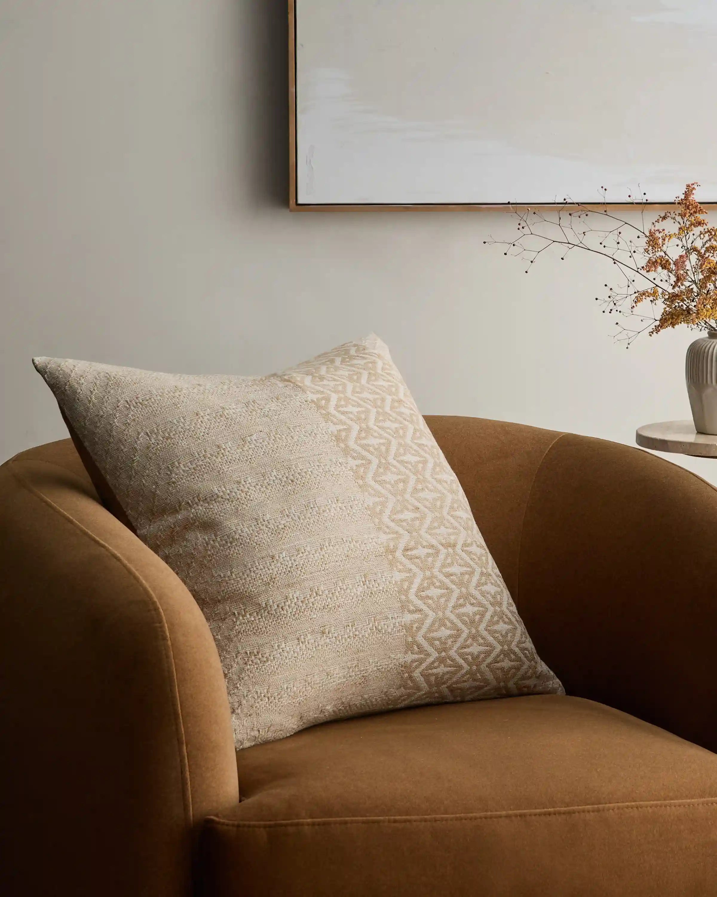 Geometric Silk Blend Pillow Cover (Set of 2)