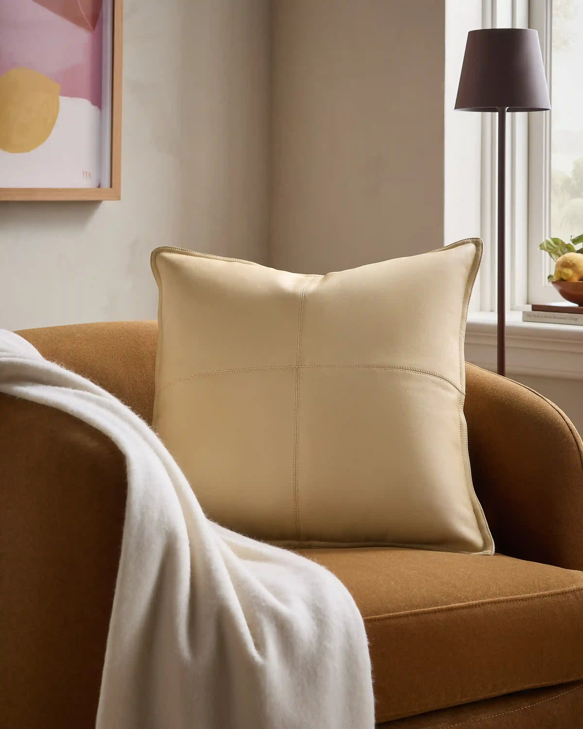 Pieced Leather Pillow Cover (Set of 2)