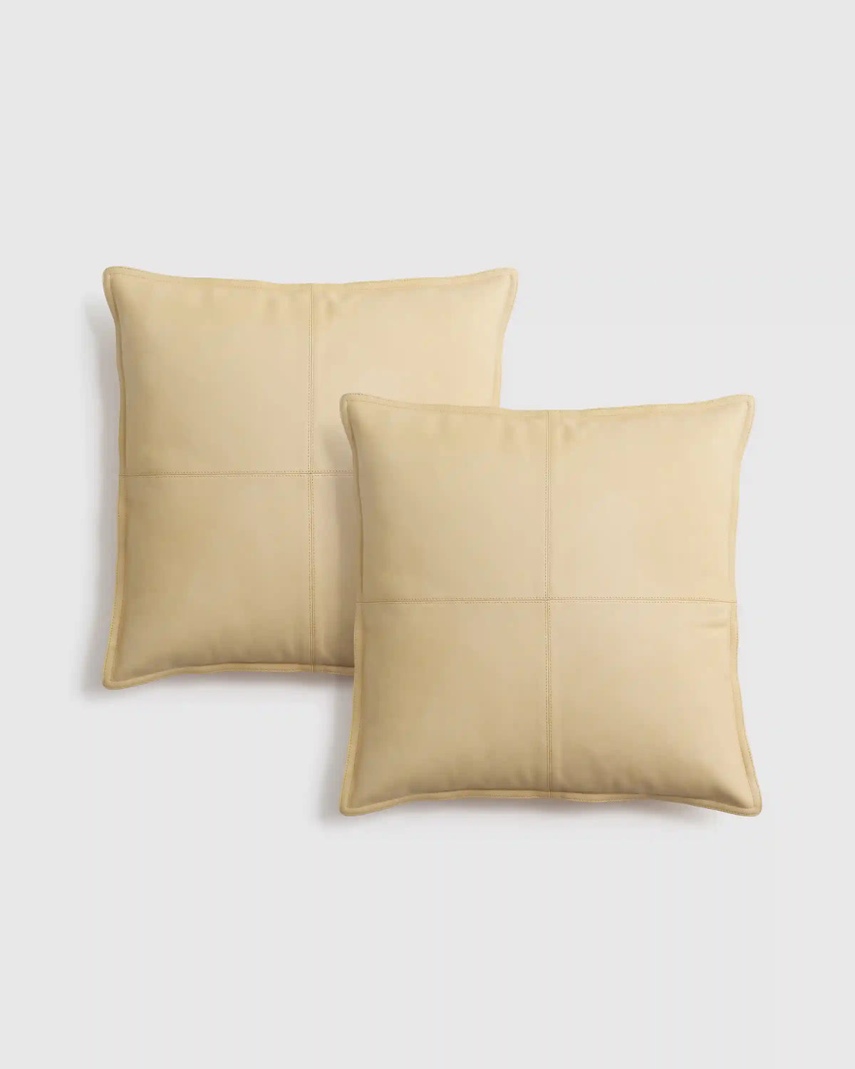 Pieced Leather Pillow Cover (Set of 2)