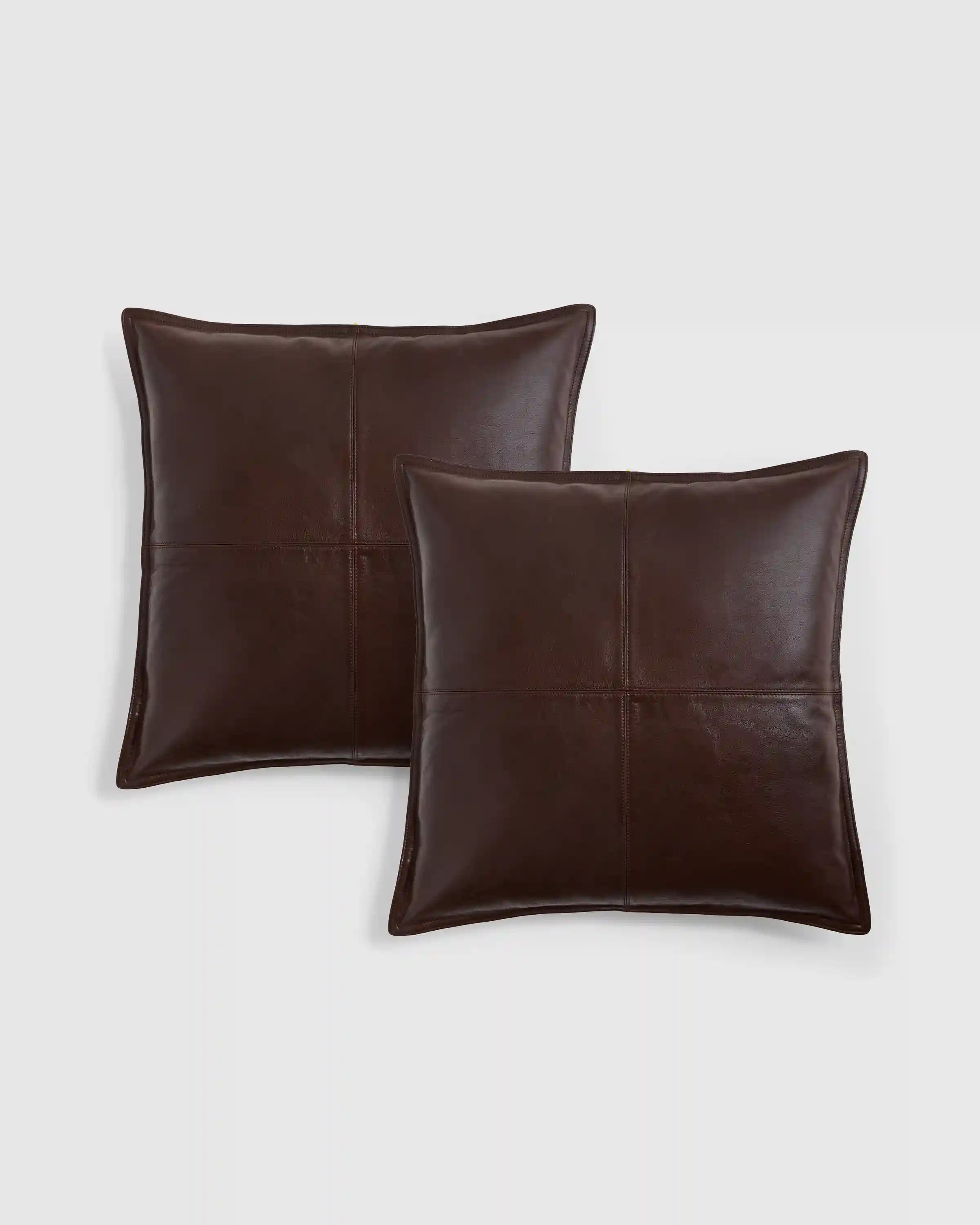 Pieced Leather Pillow Cover (Set of 2)
