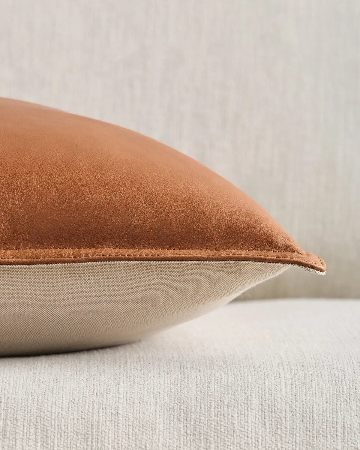 Pieced Leather Pillow Cover (Set of 2)