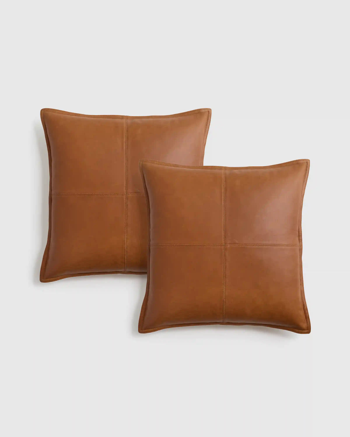 Pieced Leather Pillow Cover (Set of 2)