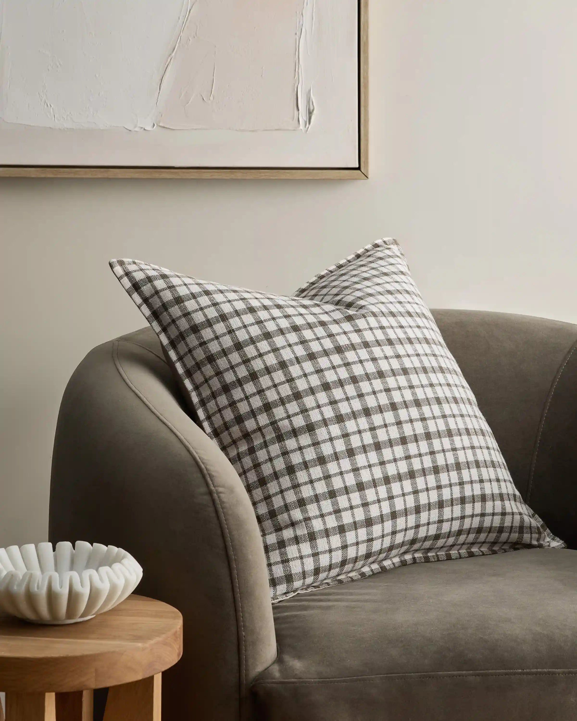 Plaid Cotton Pillow Cover
