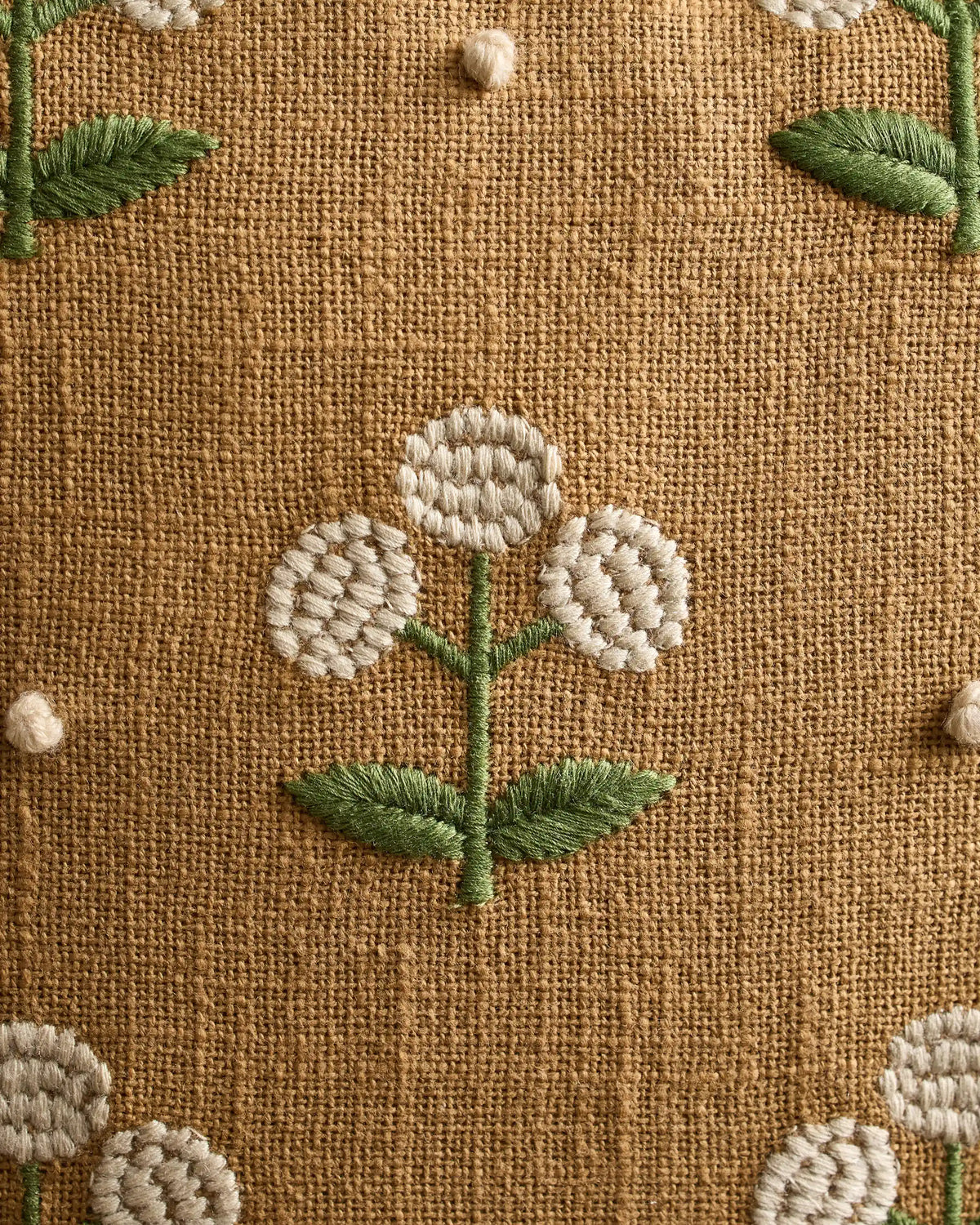 Embroidered Botanical Cotton Pillow Cover (Set of 2)