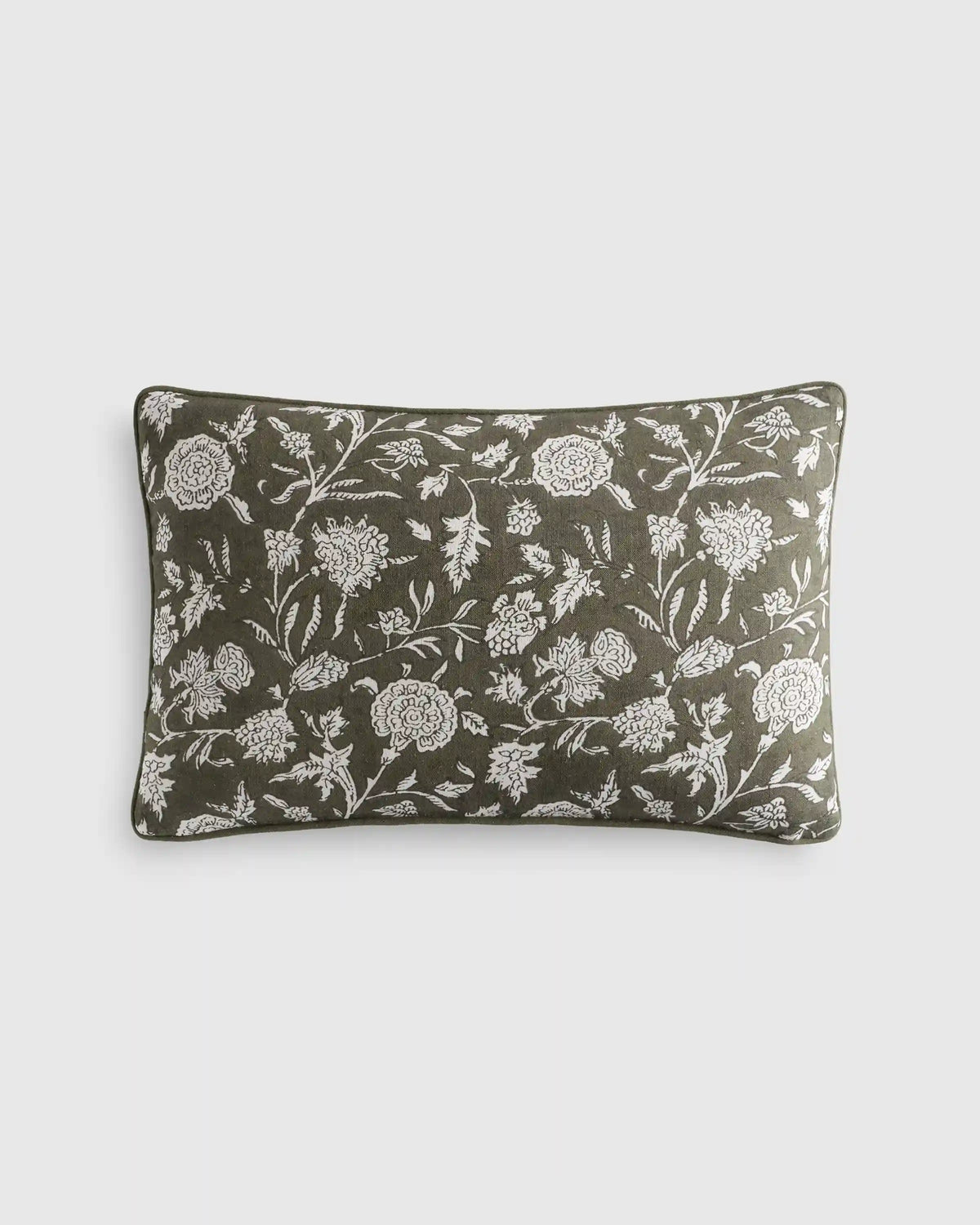 Linen Cotton Botanical Pillow Cover
