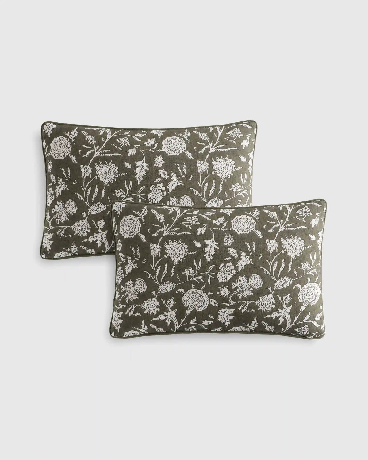 Linen Cotton Botanical Pillow Cover (Set of 2)