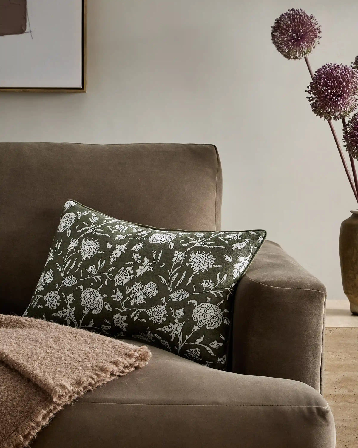 Linen Cotton Botanical Pillow Cover (Set of 2)