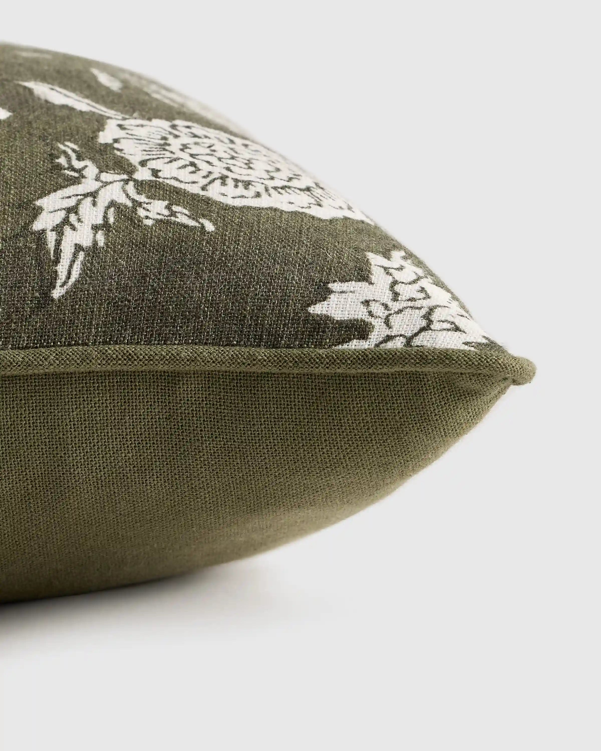 Linen Cotton Botanical Pillow Cover