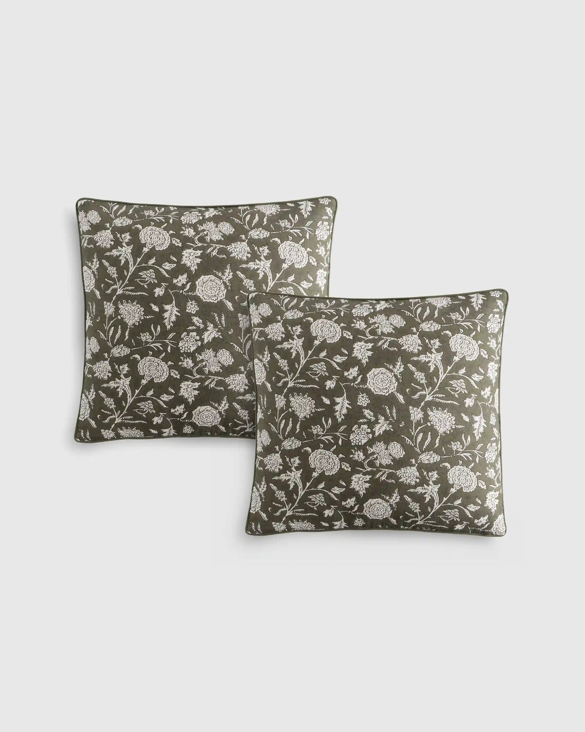 Linen Cotton Botanical Pillow Cover (Set of 2)