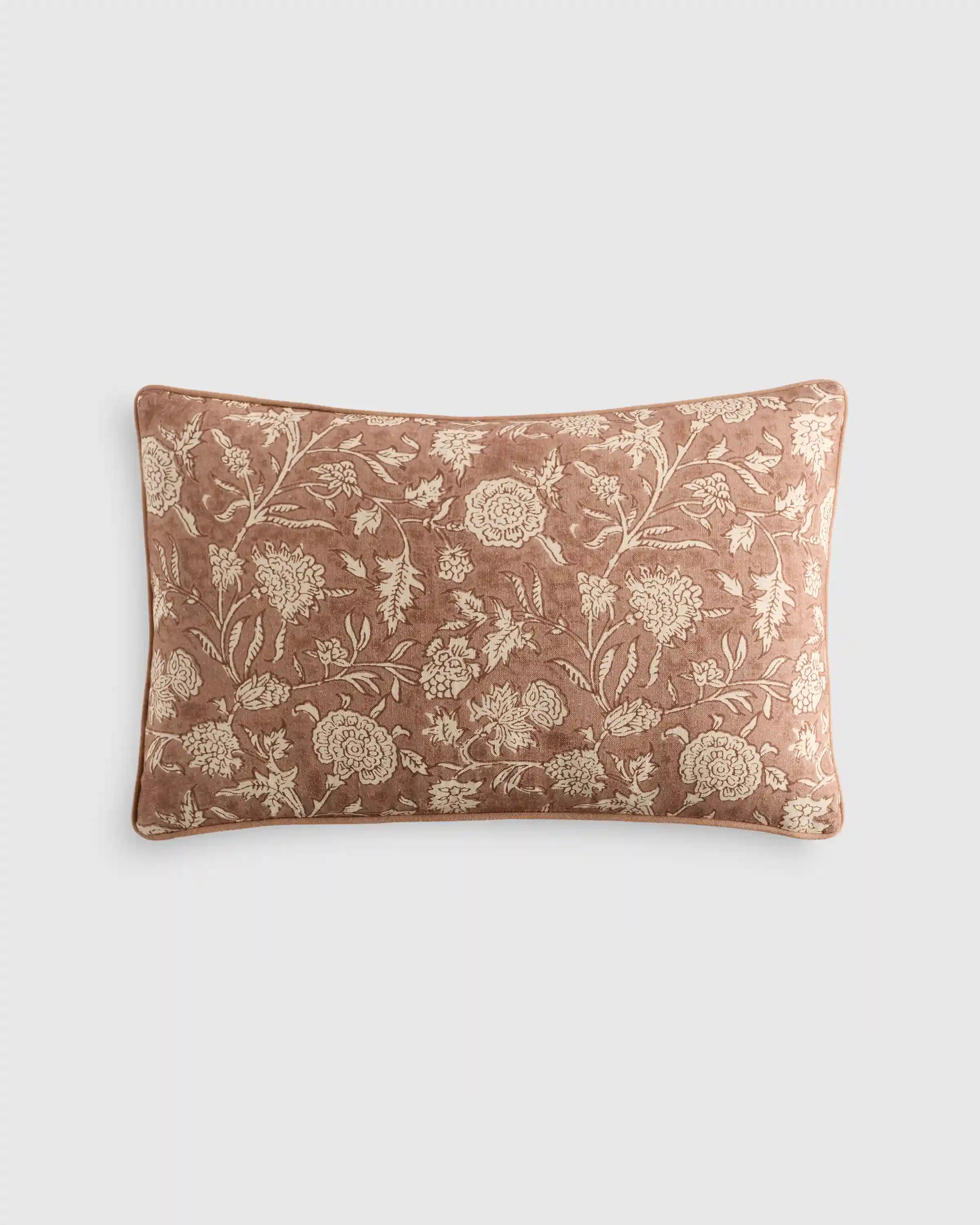 Linen Cotton Botanical Pillow Cover