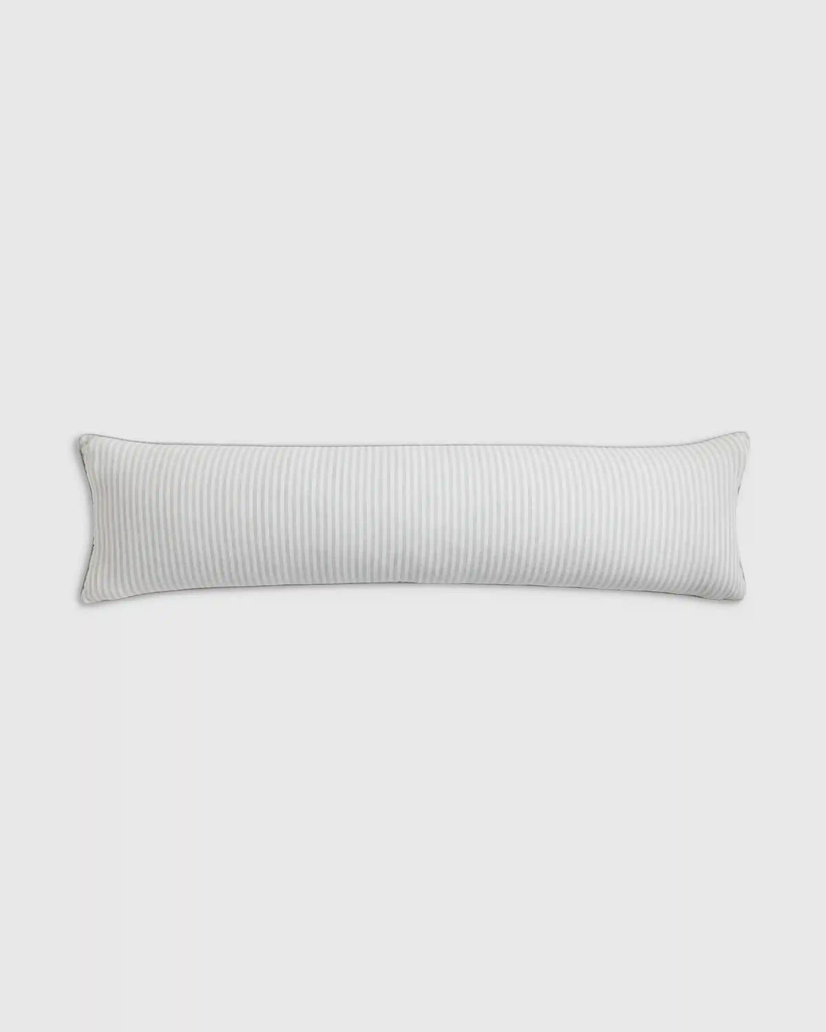 Piped Linen Stripe Oversized Lumbar Pillow Cover