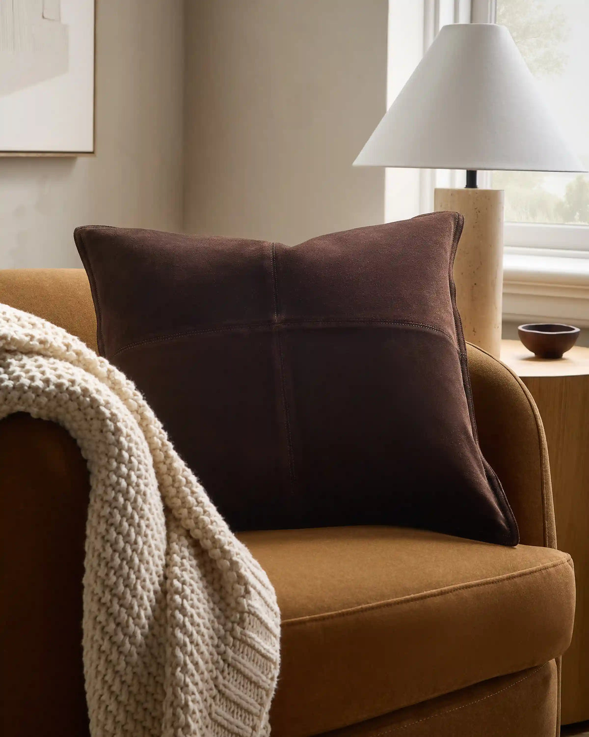 Pieced Suede Pillow Cover (Set of 2)